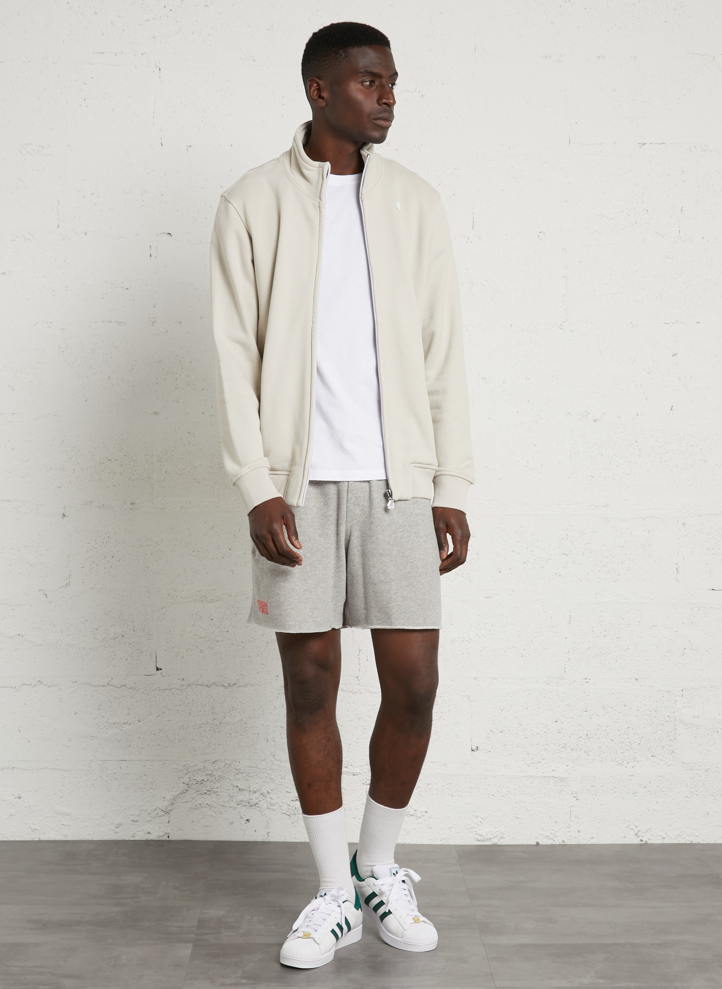 Blended cotton sweater with high collar K-WAY Beige