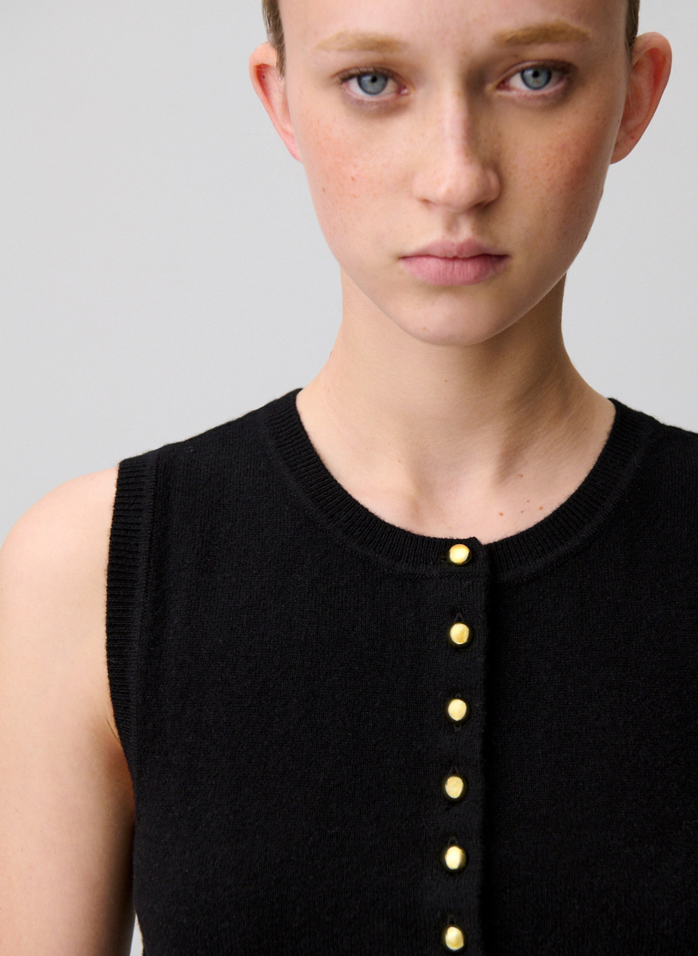 Top ajusté en laine CLAUDIE PIERLOT Noir