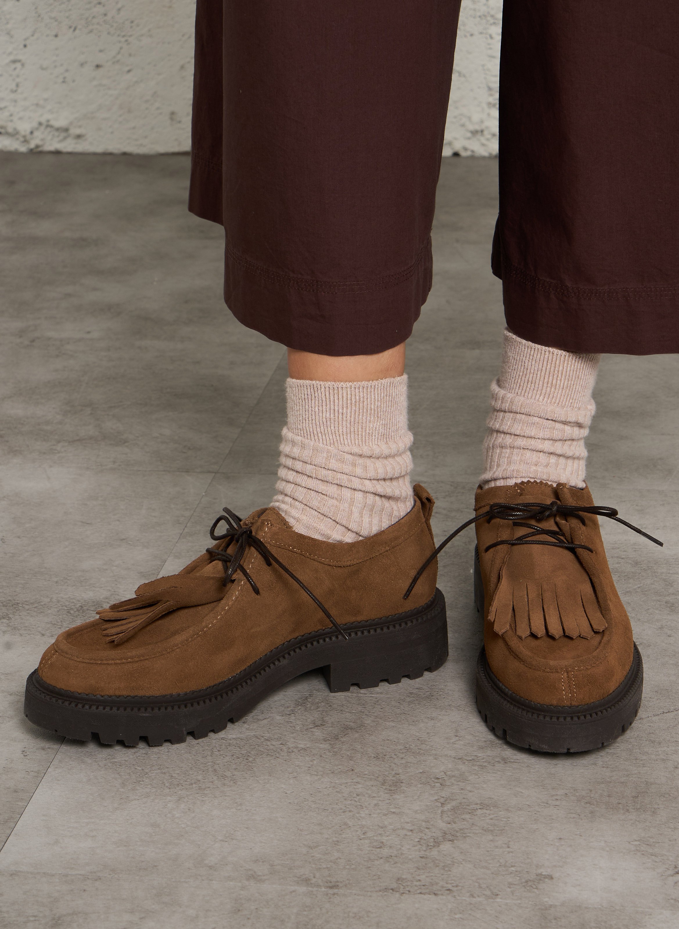 Suède derby schoenen van leer BOCAGE Beige