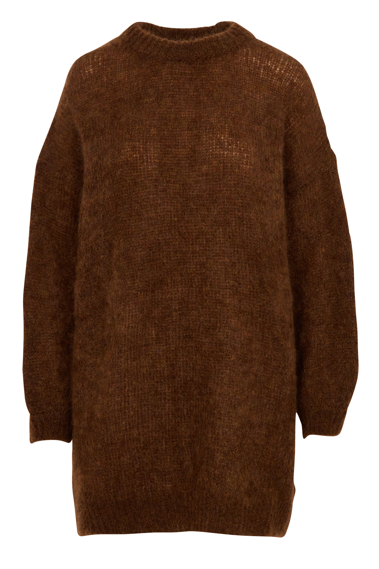 Round-neck wool-blend sweater dress DES PETITS HAUTS Brown