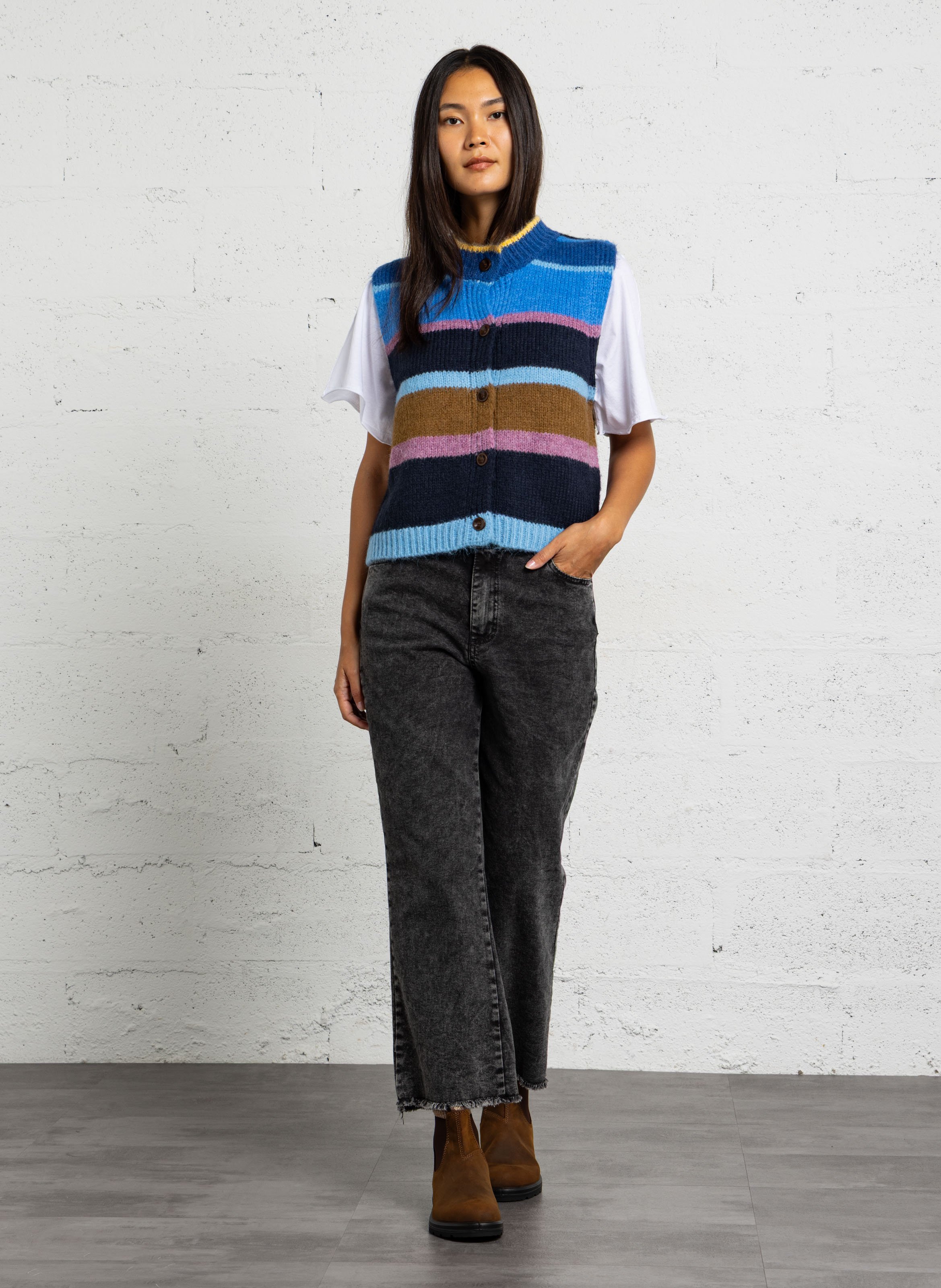 Gerade geschnittene Jeans aus Baumwollmischgewebe PLEASE Schwarz