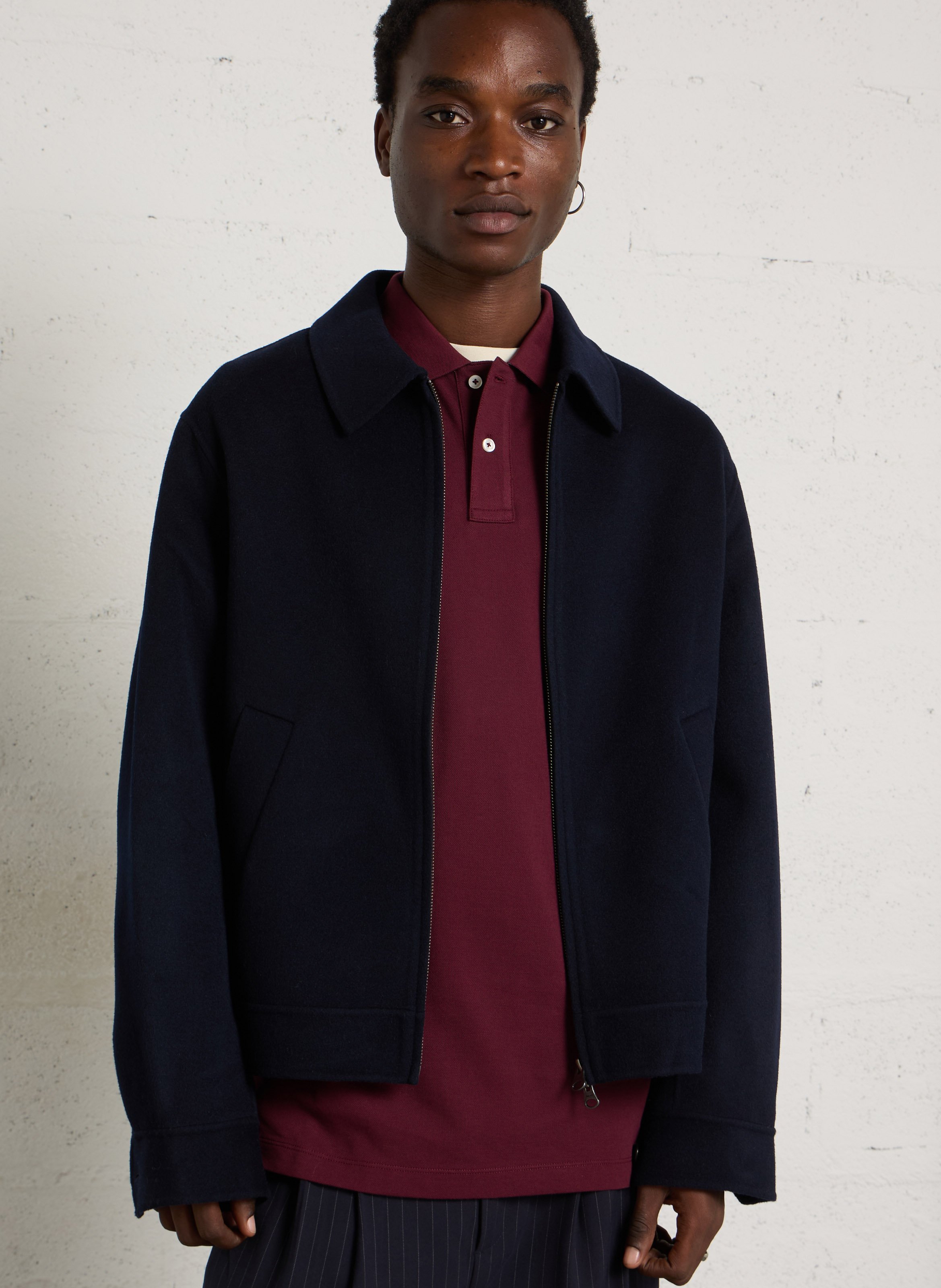 Gerade geschnittene Jacke aus Wollmix GANT Blau