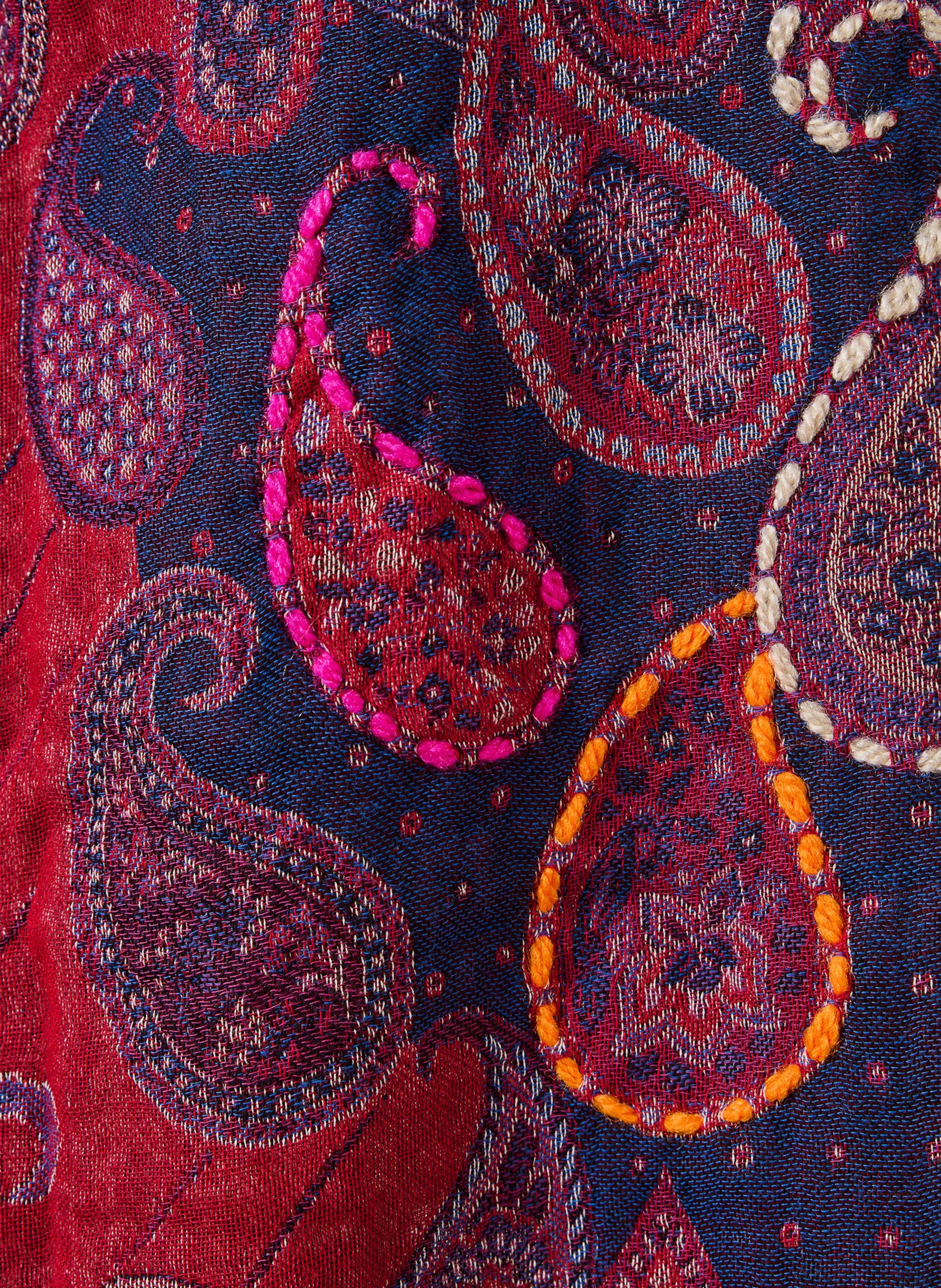 Echarpe en jacquard en coton LA FEE MARABOUTEE Rouge