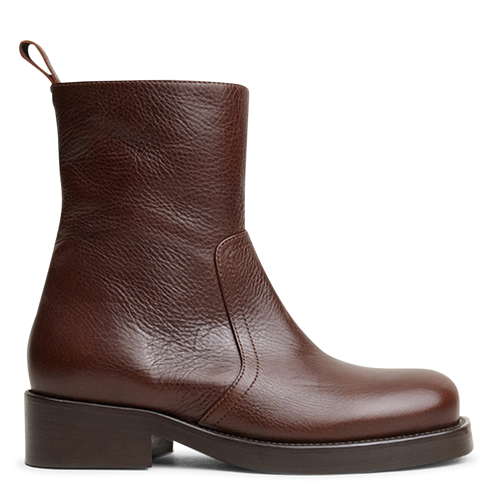Bottes bout carré en cuir JONAK Marron