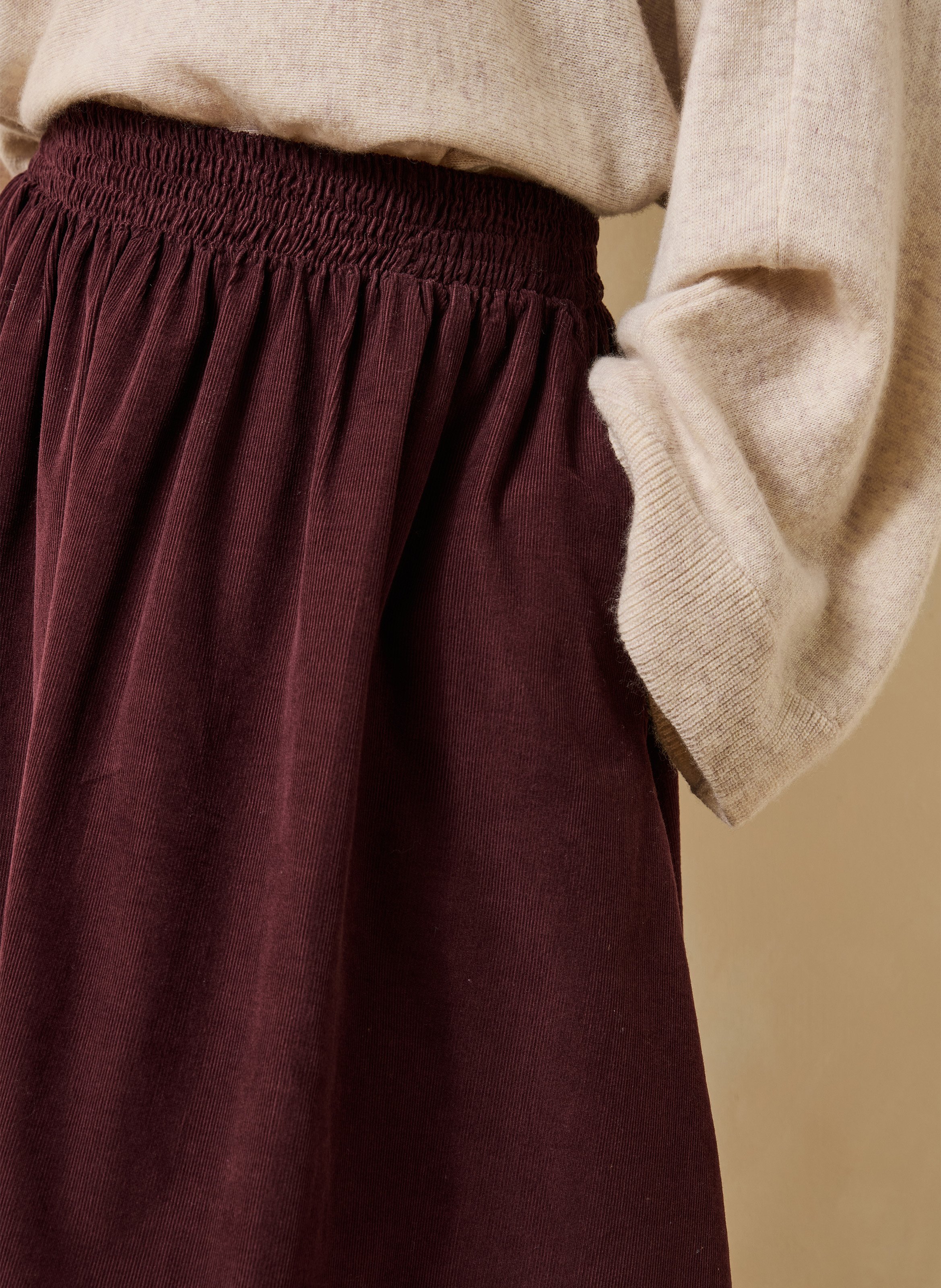 Flared midi cotton skirt LA FEE MARABOUTEE Red