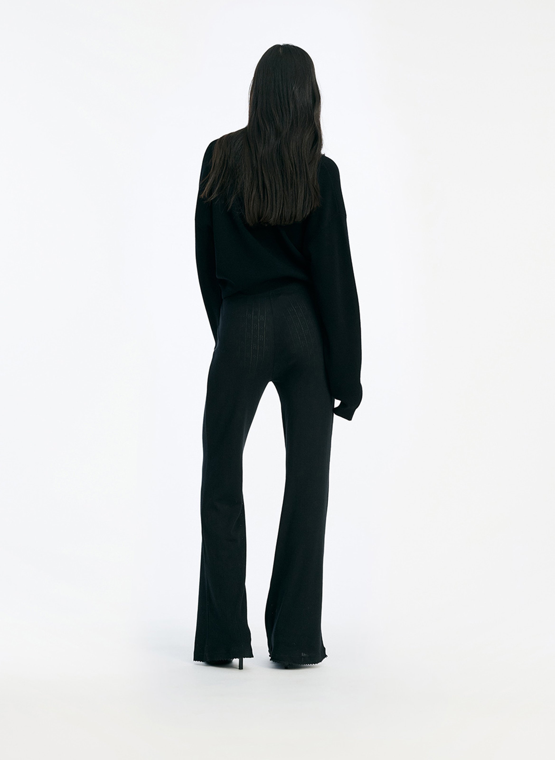 Solid-color sweatshirt with a buttoned collar ROTATE Black