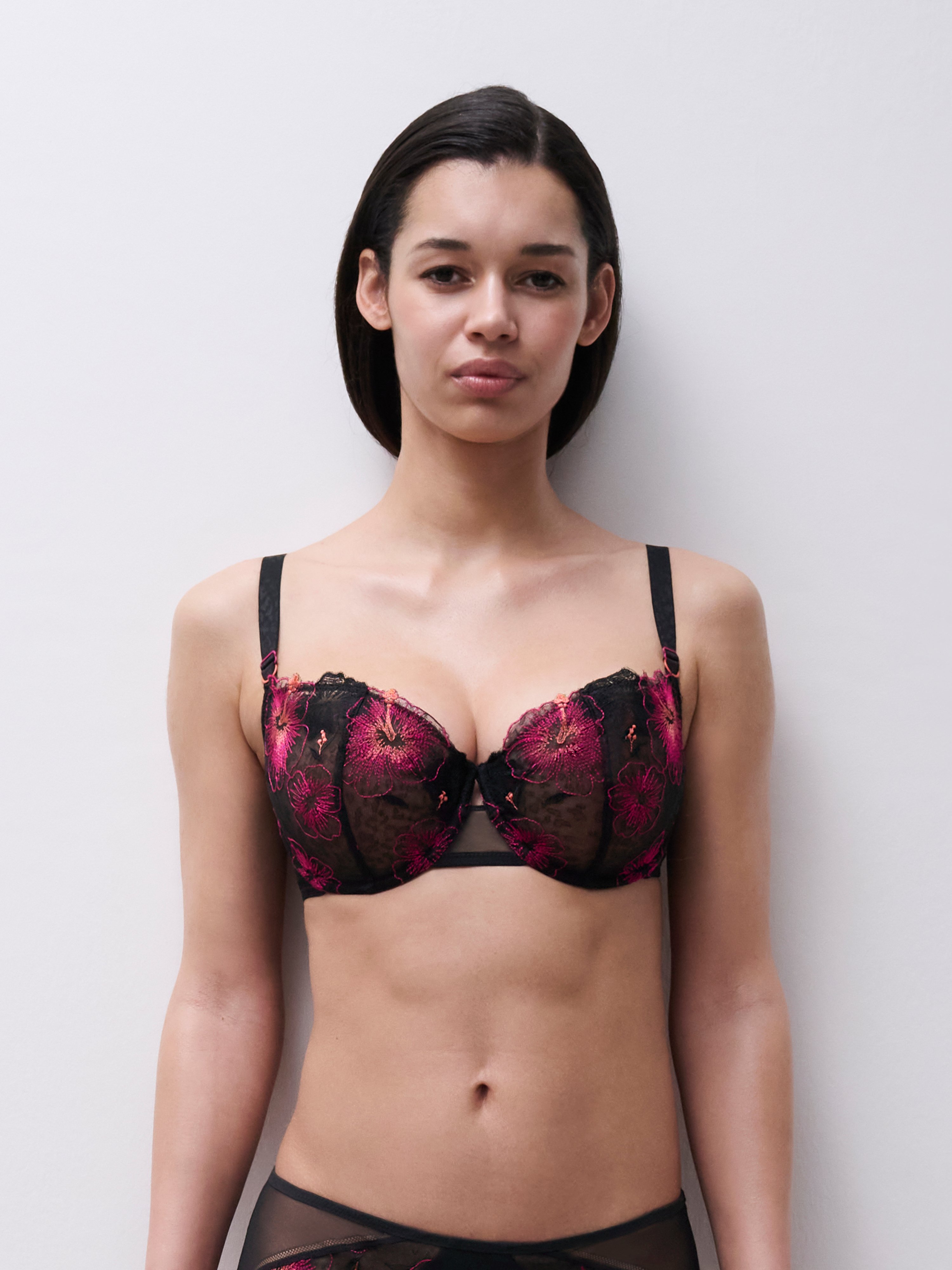 Balconette bra with embroidery CHANTELLE PULP Blue