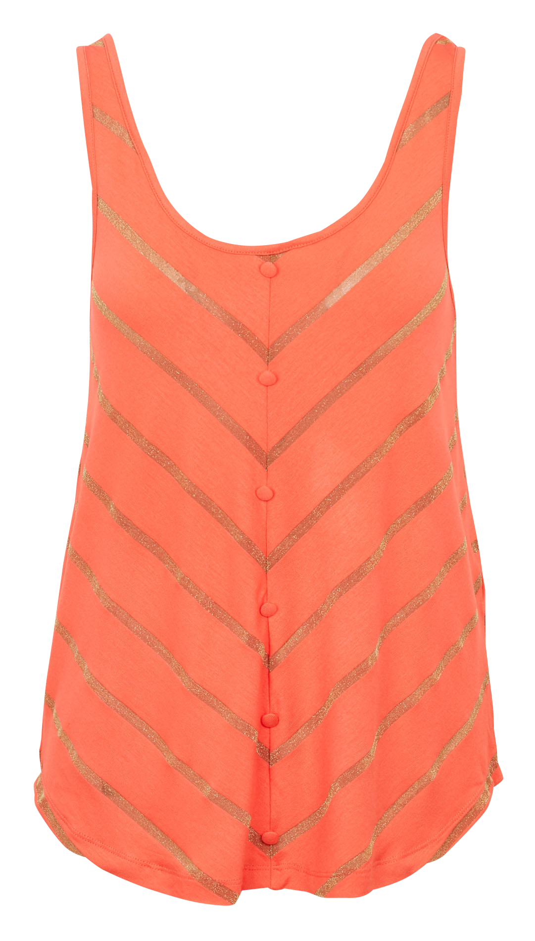 Round-neck tank top with metallic stripes PIECES Multicolored