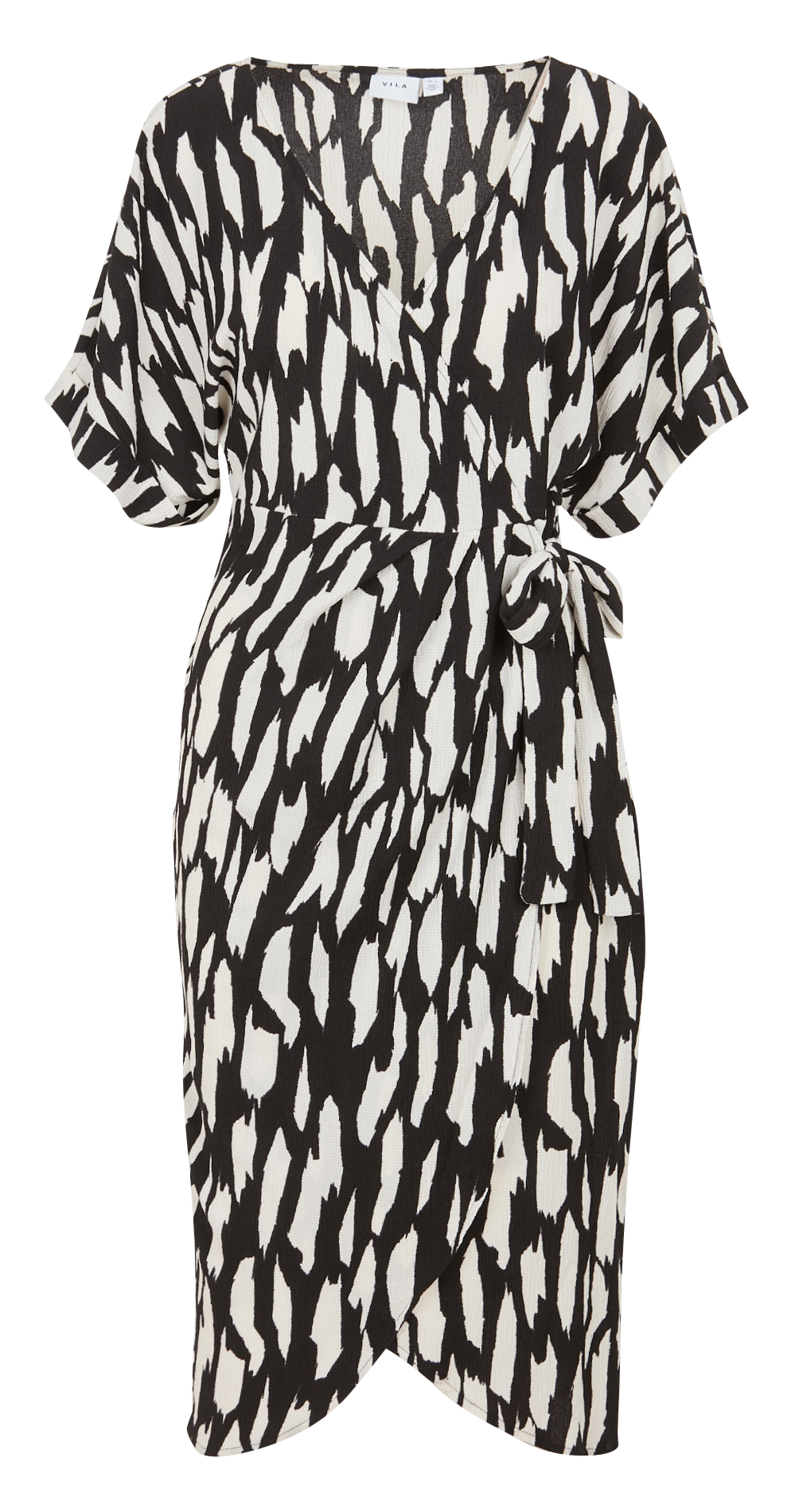 Midi wrap dress with pattern VILA Black