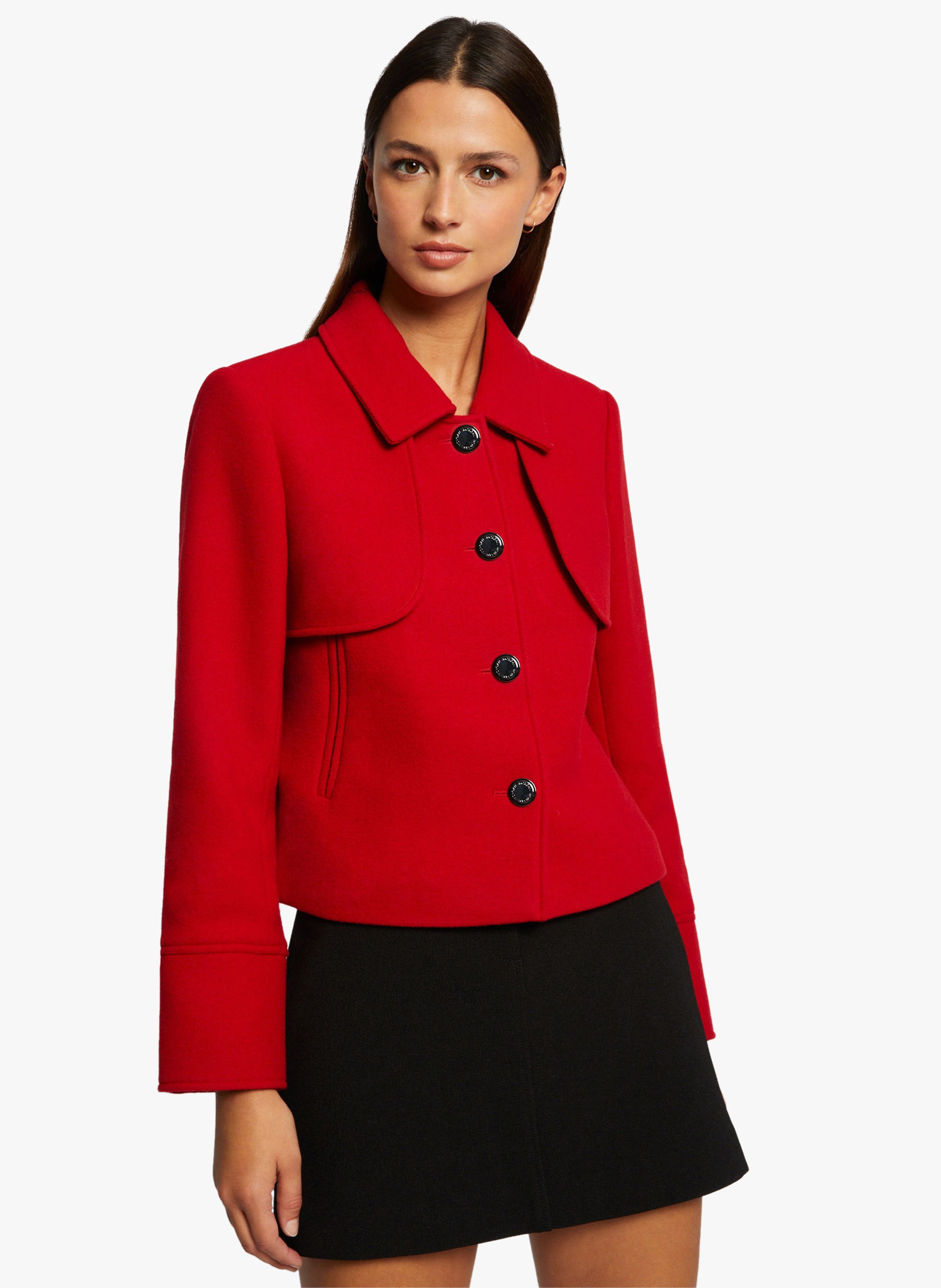 Veste Courte Droite Col Classique Gmimi Rouge Morgan Femme