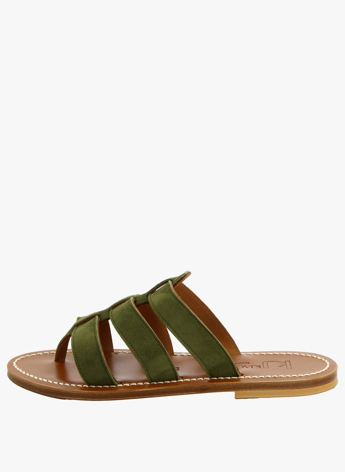Khaki 2024 flat sandals