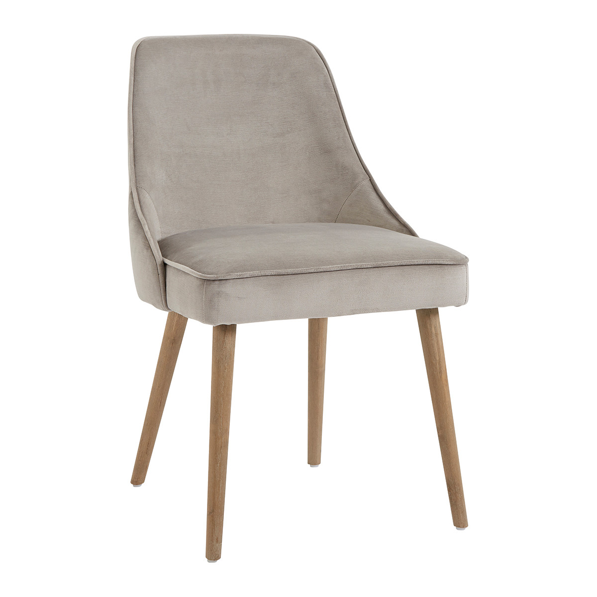 Beige velvet chair BLANC D'IVOIRE Beige