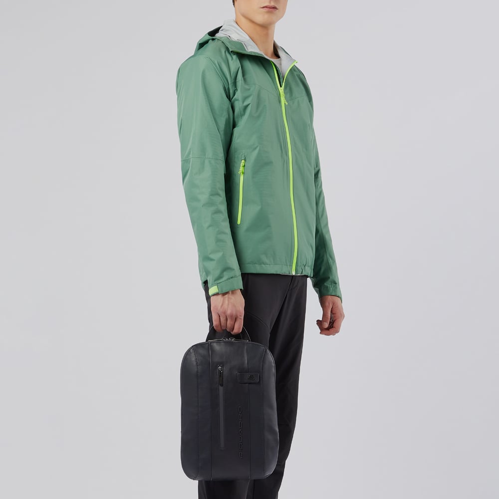 Leather backpack PIQUADRO Black