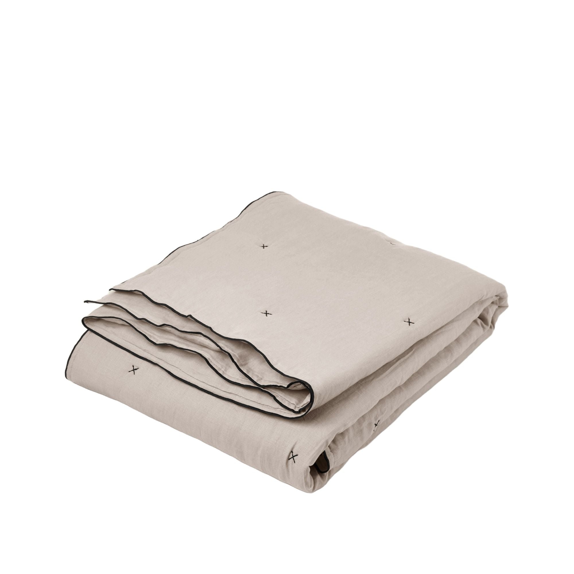 CARLINA - Quilted linen bedspread MADURA