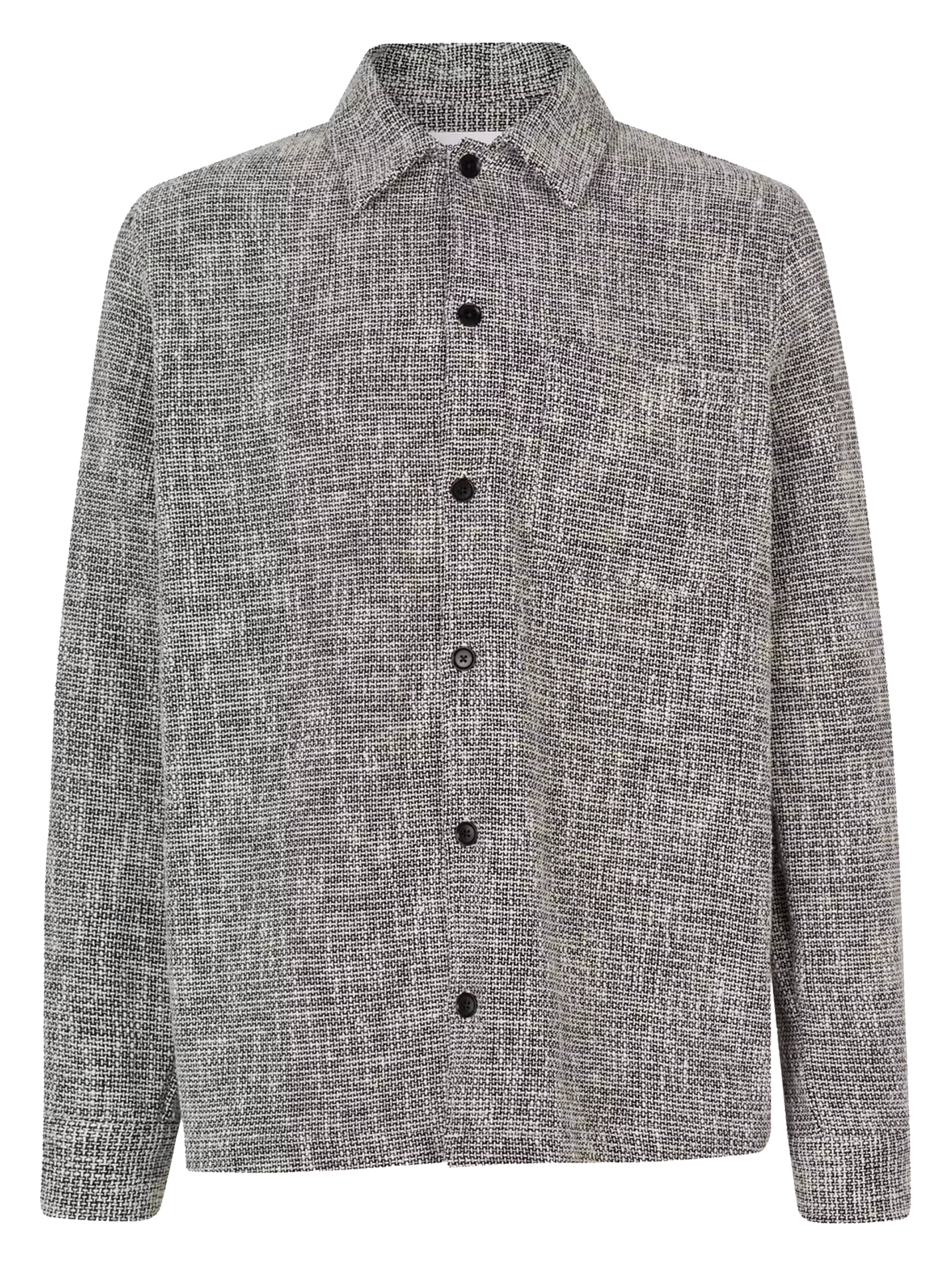 Straight-cut cotton-blend overshirt with classic collar SAMSOE SAMSOE Black