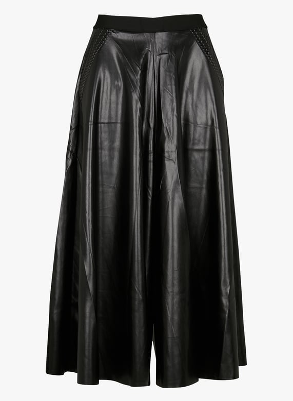 Falda midi acampanada efecto cuero Negro Mes demoiselles Mujer