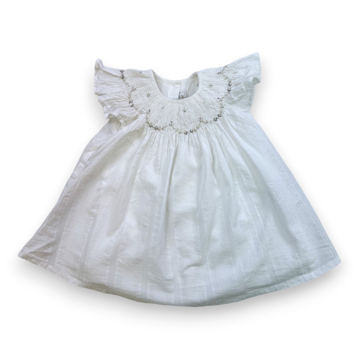 White Baby Dress - 12 months TARTINE ET CHOCOLAT - seconde-main White