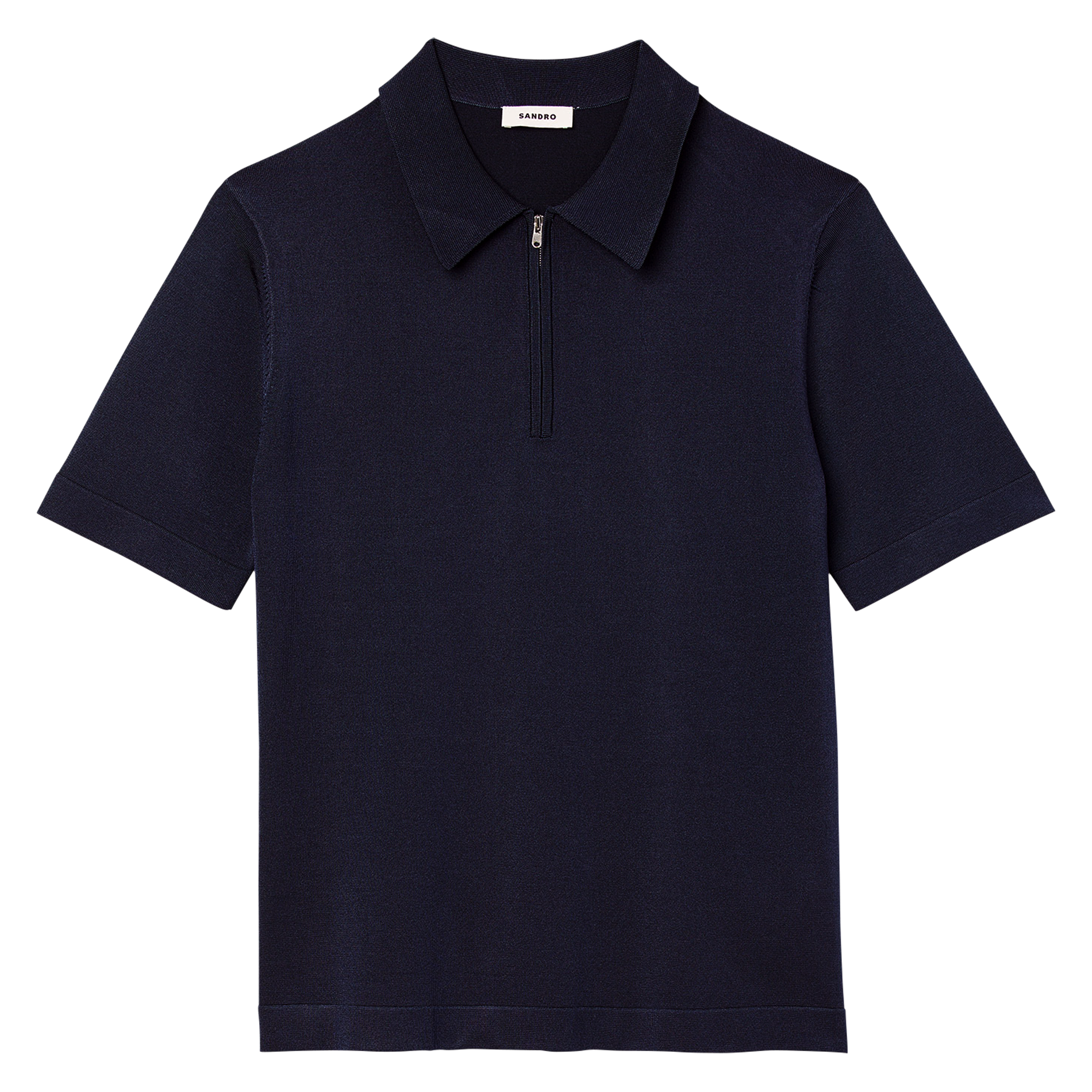 Short-sleeved T-shirt with zip-up polo collar SANDRO Blue