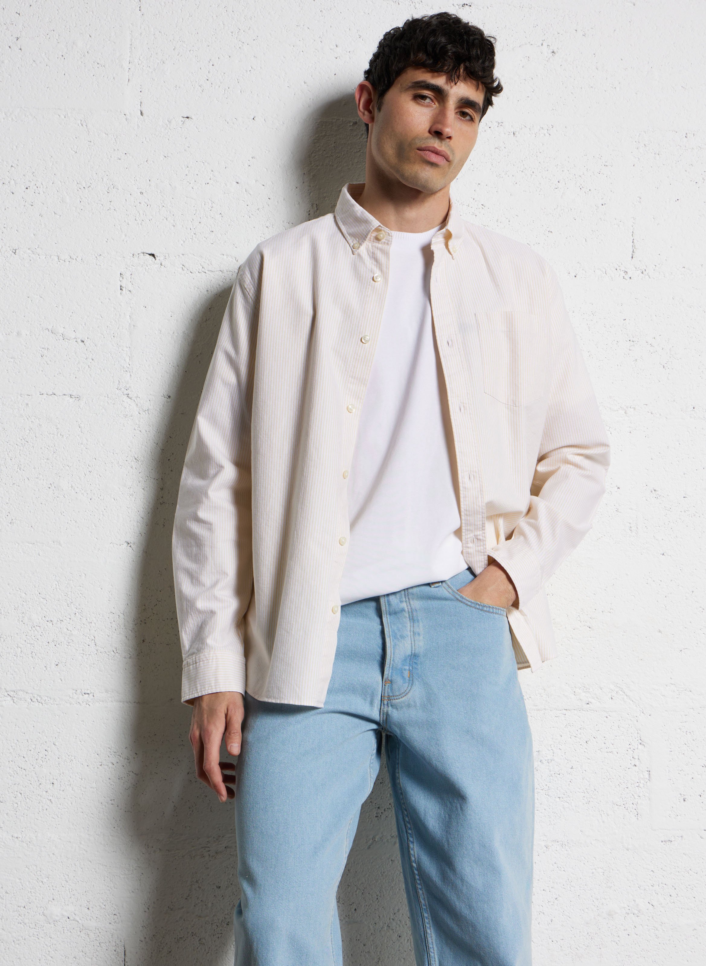 Carry Stripes striped shirt SELECTED Yellow