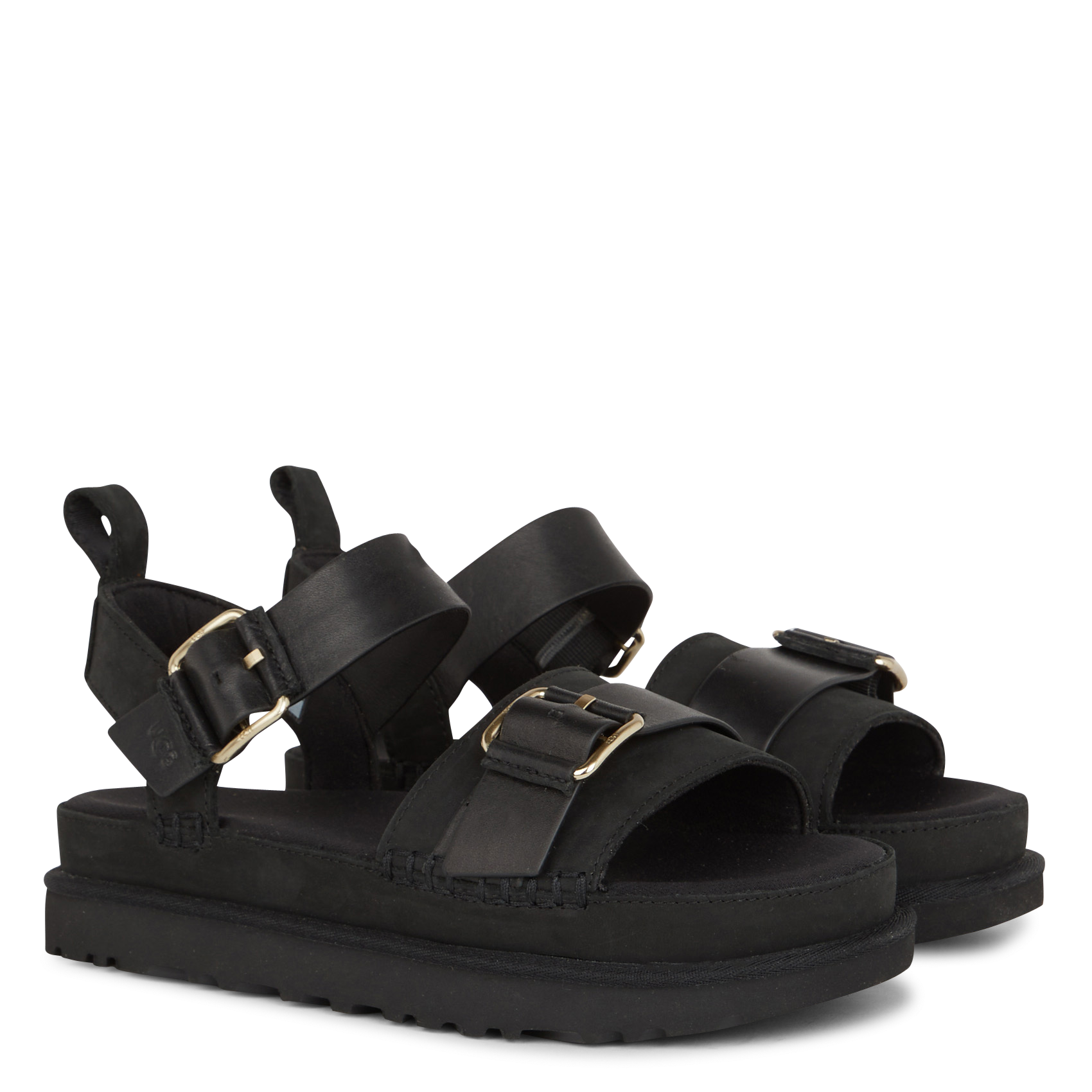 Aouda flat leather sandals UGG Black