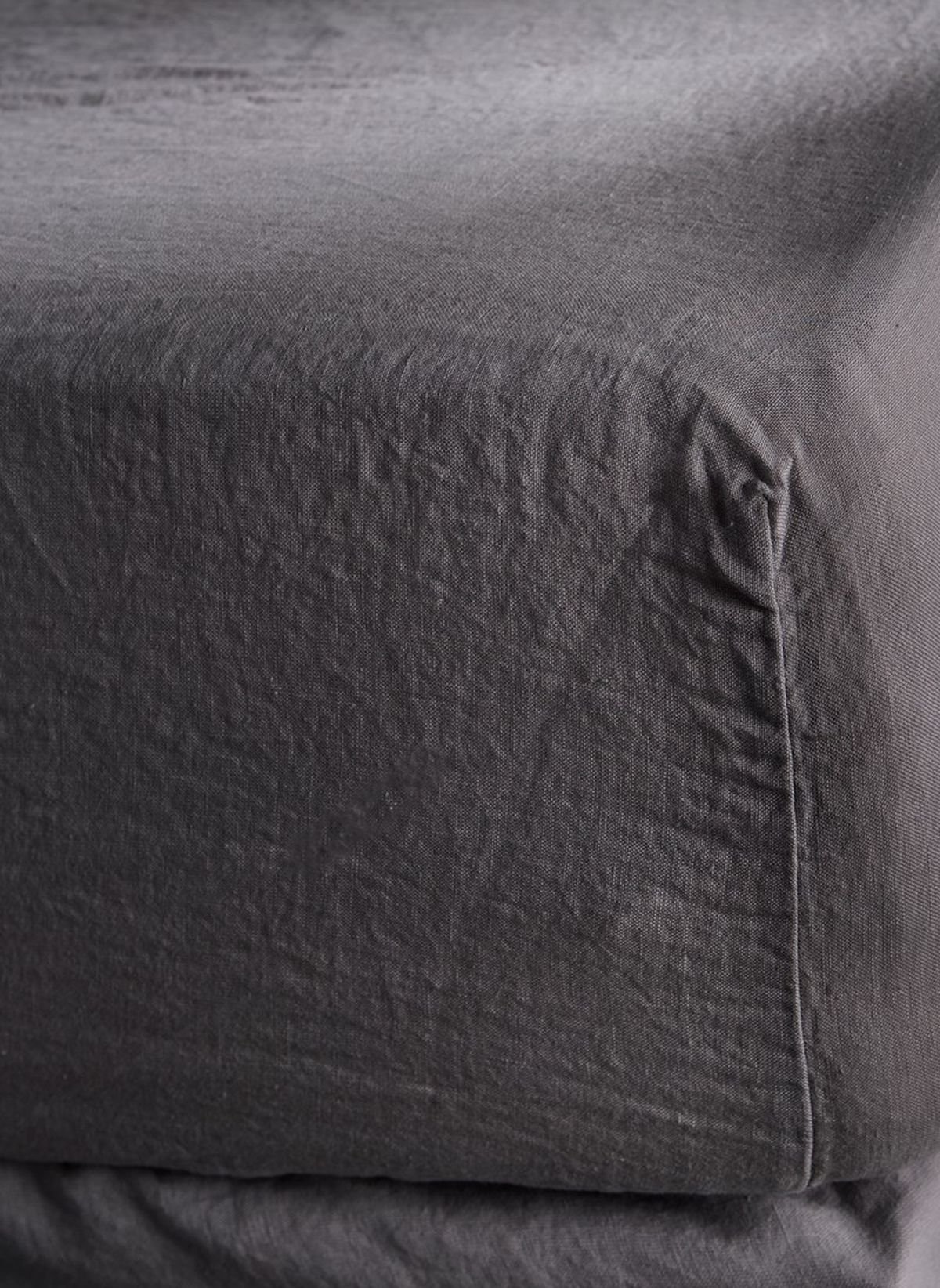 Washed linen fitted sheet TODAY LINGE DE MAISON Grey