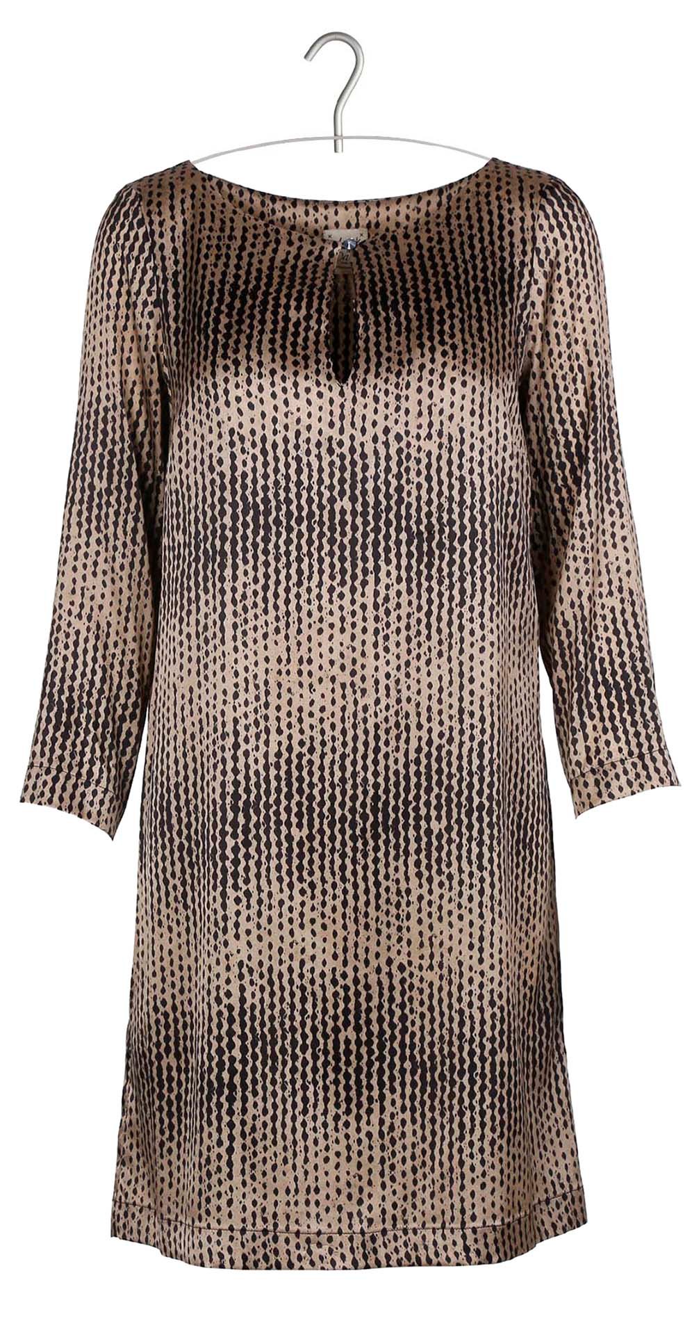 Robe imprimée en soie stretch Mirette ATTIC AND BARN Beige