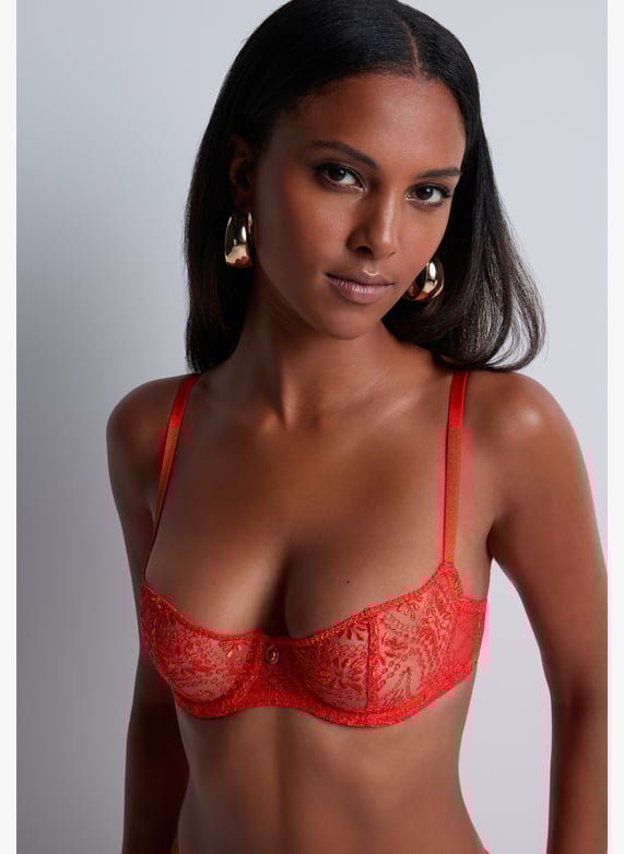Underwired demi-cup bra | Red by AUBADE Underwired demi-cup bra Red