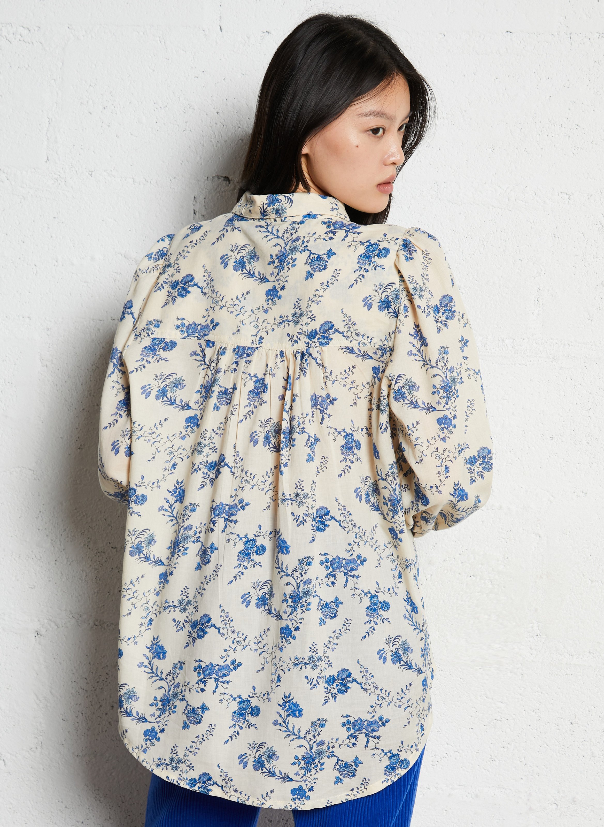 Klassisches Baumwollhemd EMILE ET IDA Blau