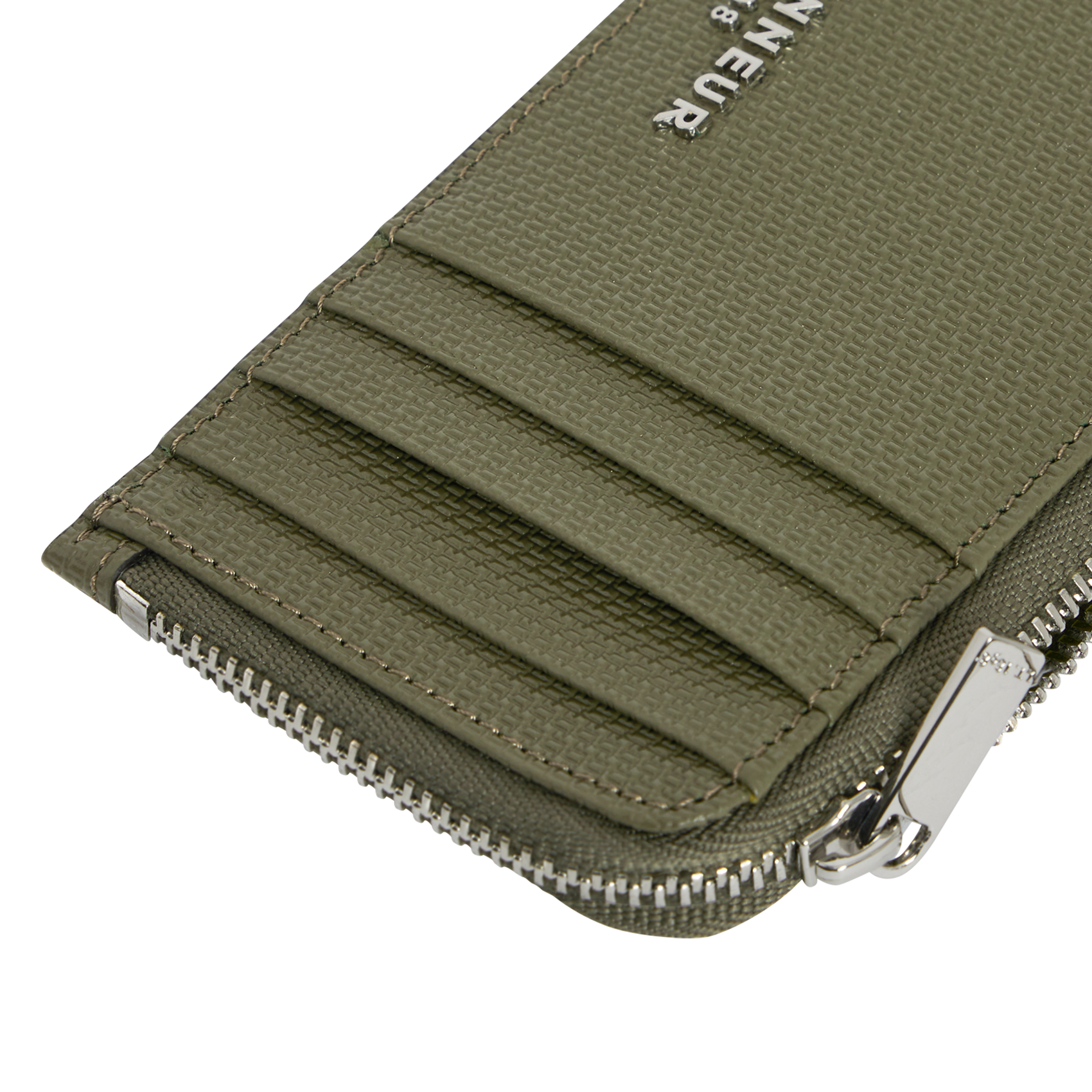 Kartenhalter mit Reißverschluss aus Monogramm-Leder LE TANNEUR Grun