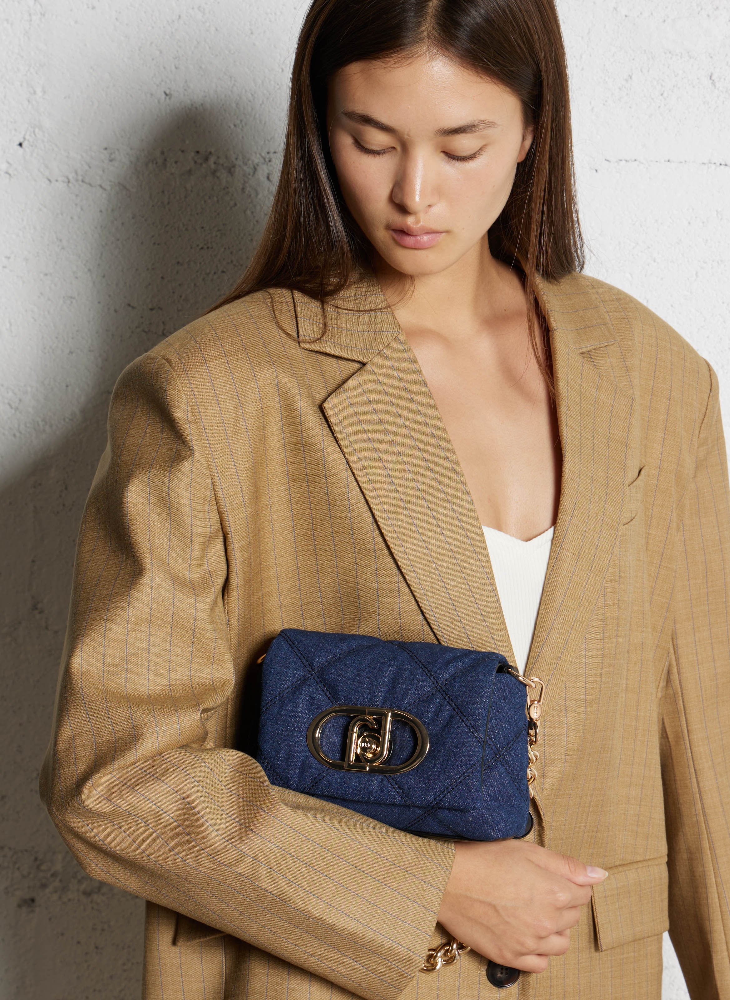 Sac bandoulière en denim de coton mélangé LIU JO Bleu