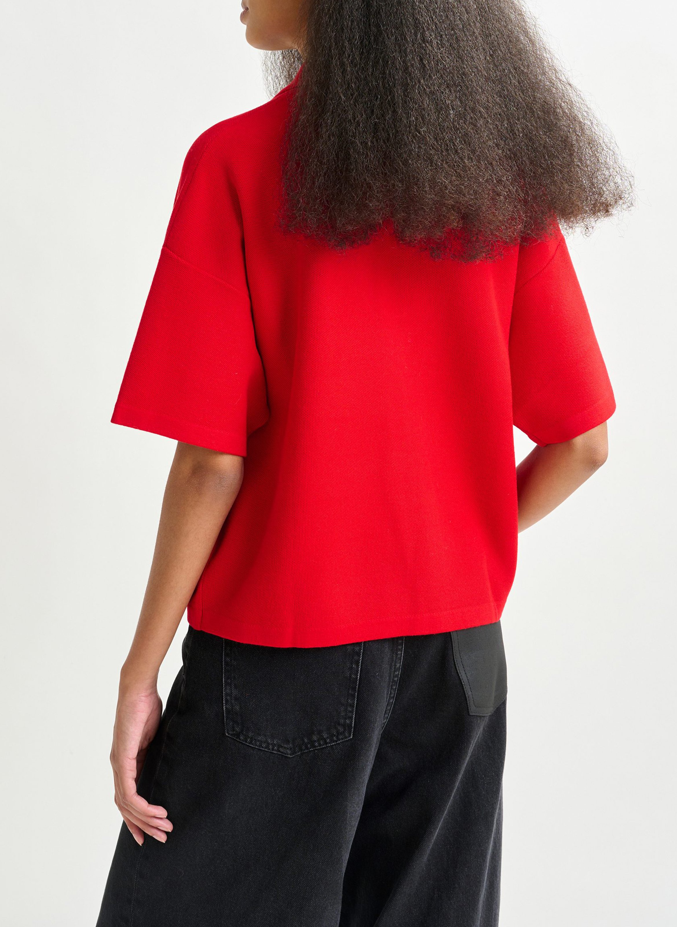 Polo knit high neck ESSENTIEL ANTWERP Red