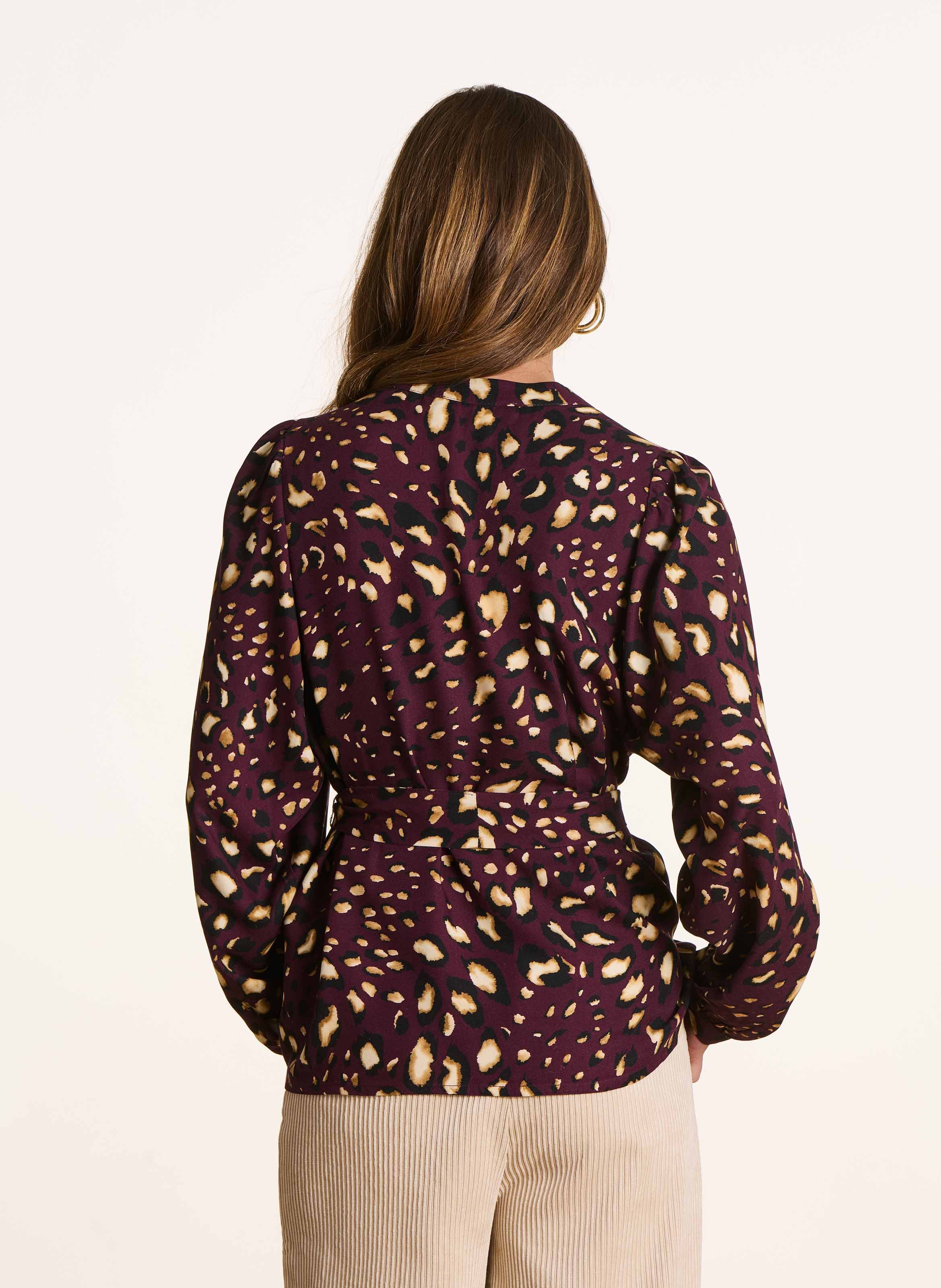 Blouse col tunisien imprimée  LA FEE MARABOUTEE Rouge