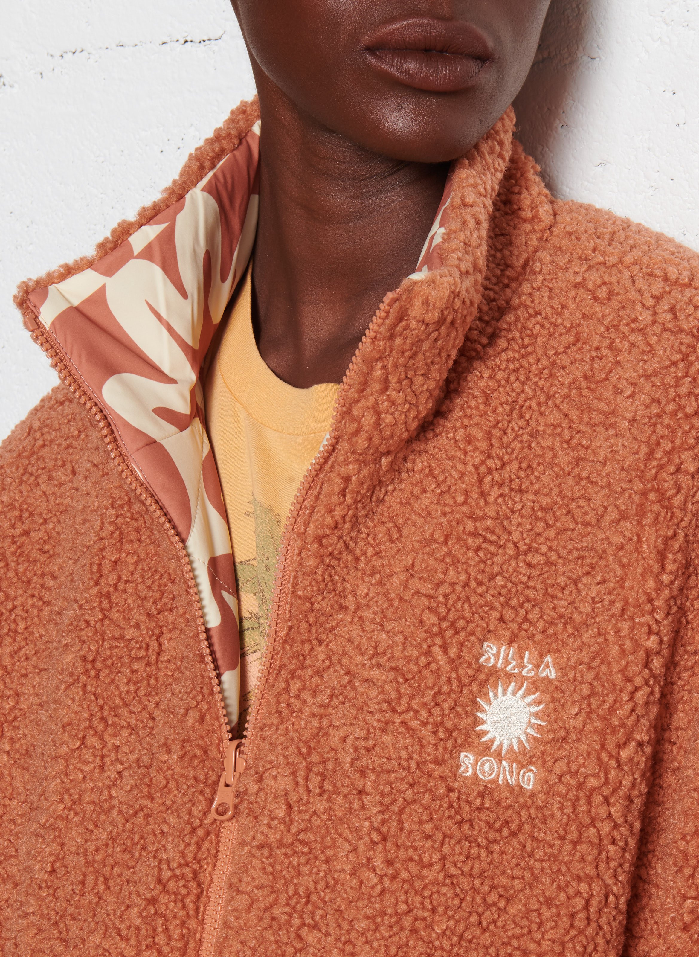 Doudoune col montant imprimée BILLABONG Orange