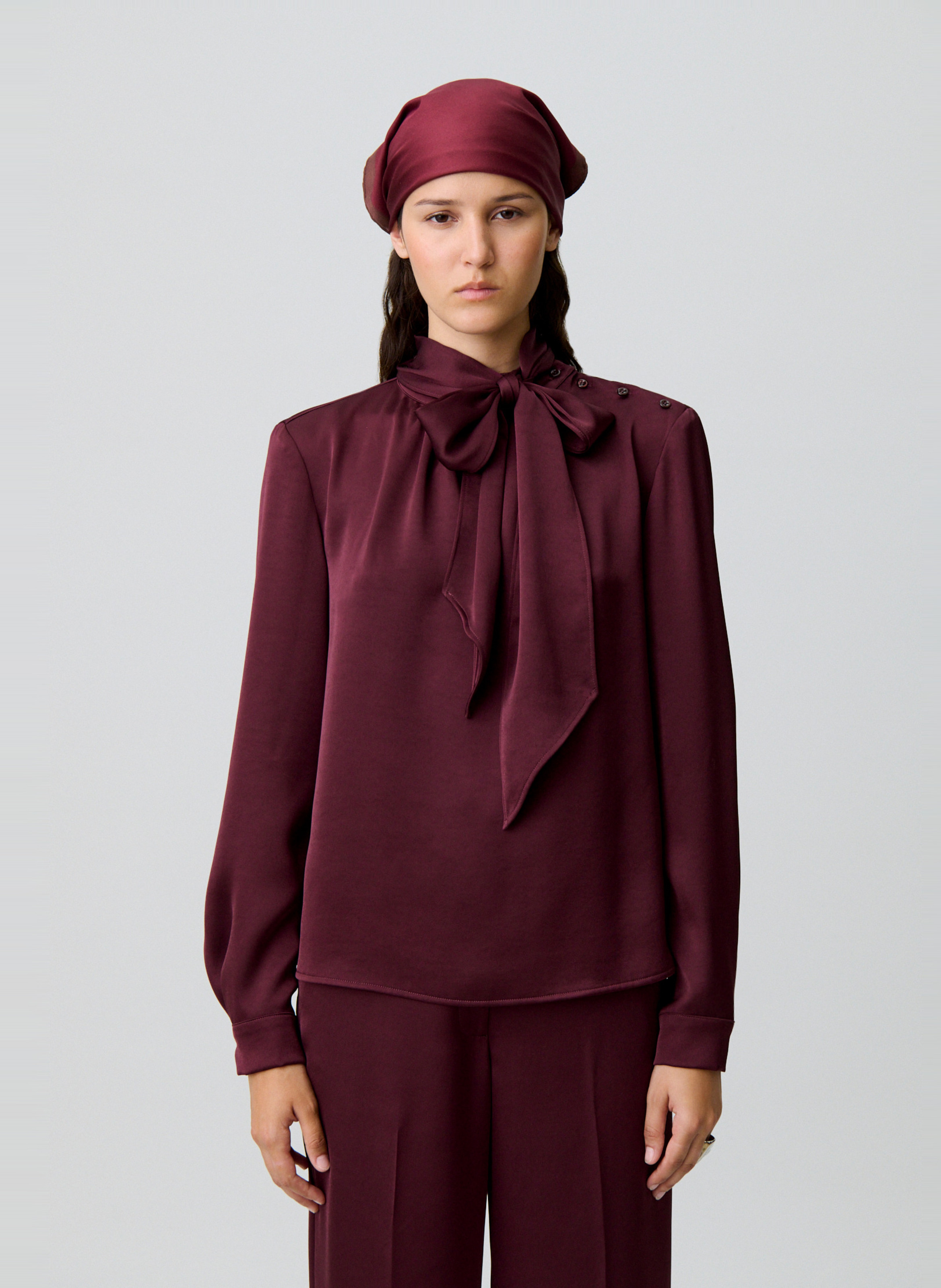 Satin lavallière collar blouse CLAUDIE PIERLOT
