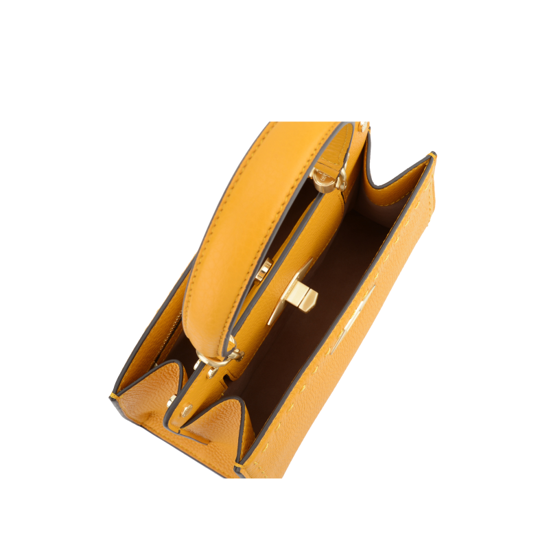 Handbag - cowhide leather POURCHET Red