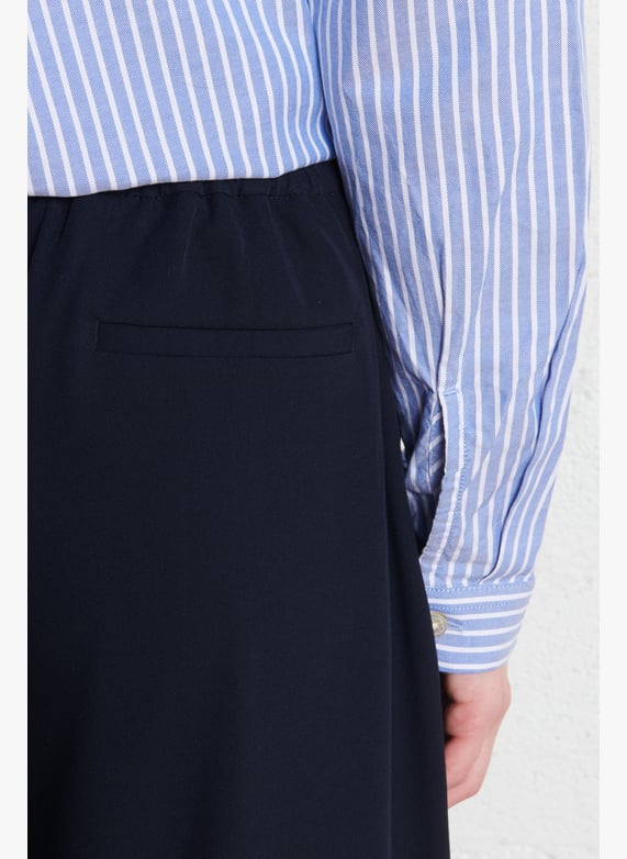 Elasticated Wide Leg Trousers | Blue by RUE DE TOKYO Elasticated Wide Leg Trousers Blue
