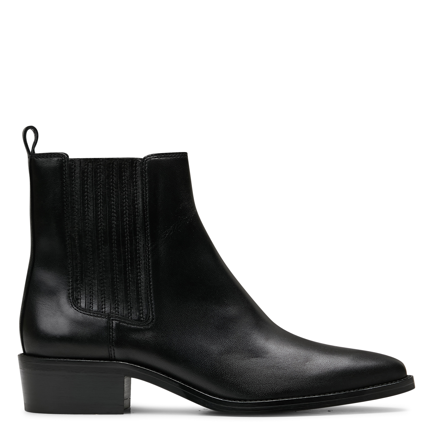 Bottines à élastiques esprit santiag en cuir BOBBIES Noir