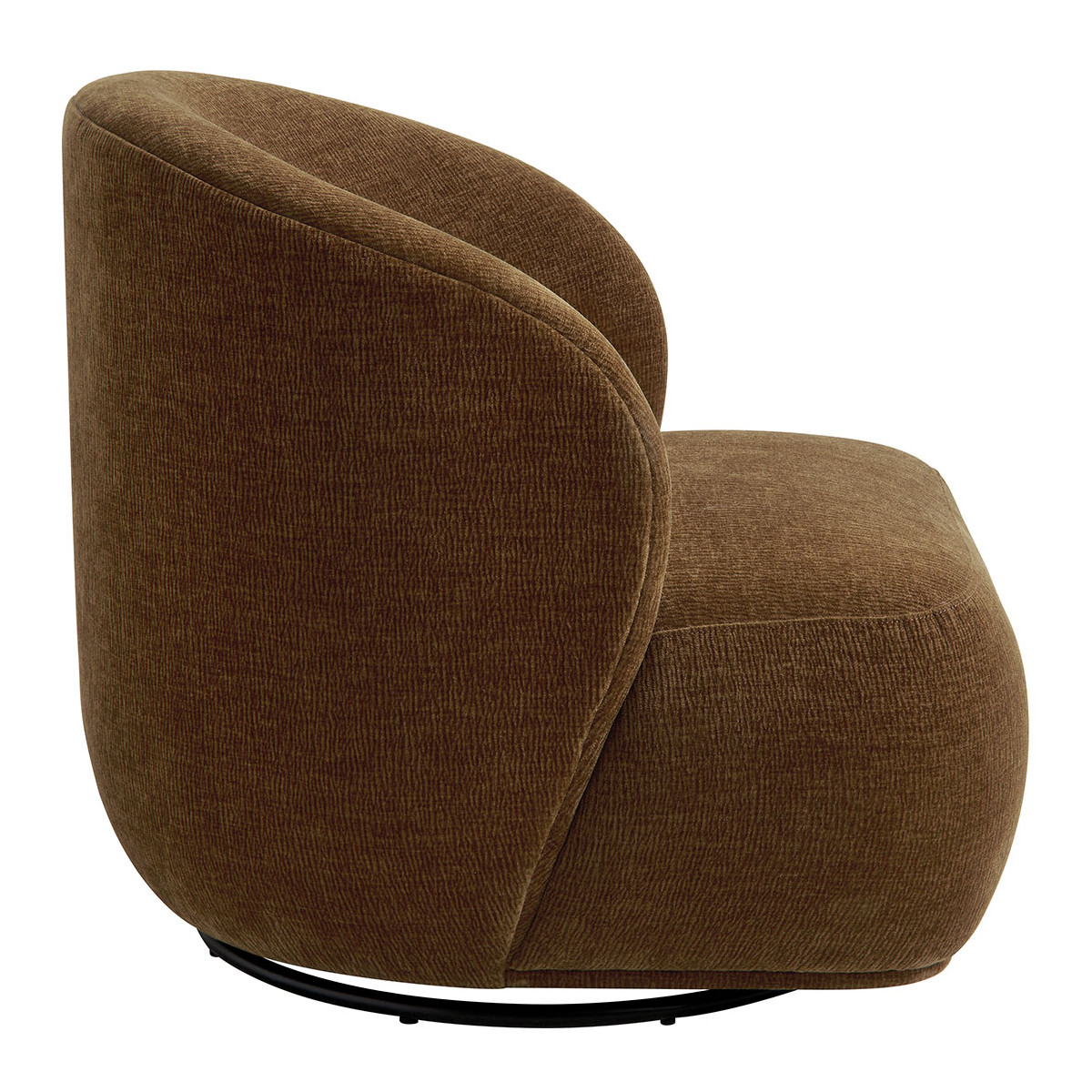 Lisette swivel armchair in marbled velvet fabric - tobacco BLANC D'IVOIRE Brown