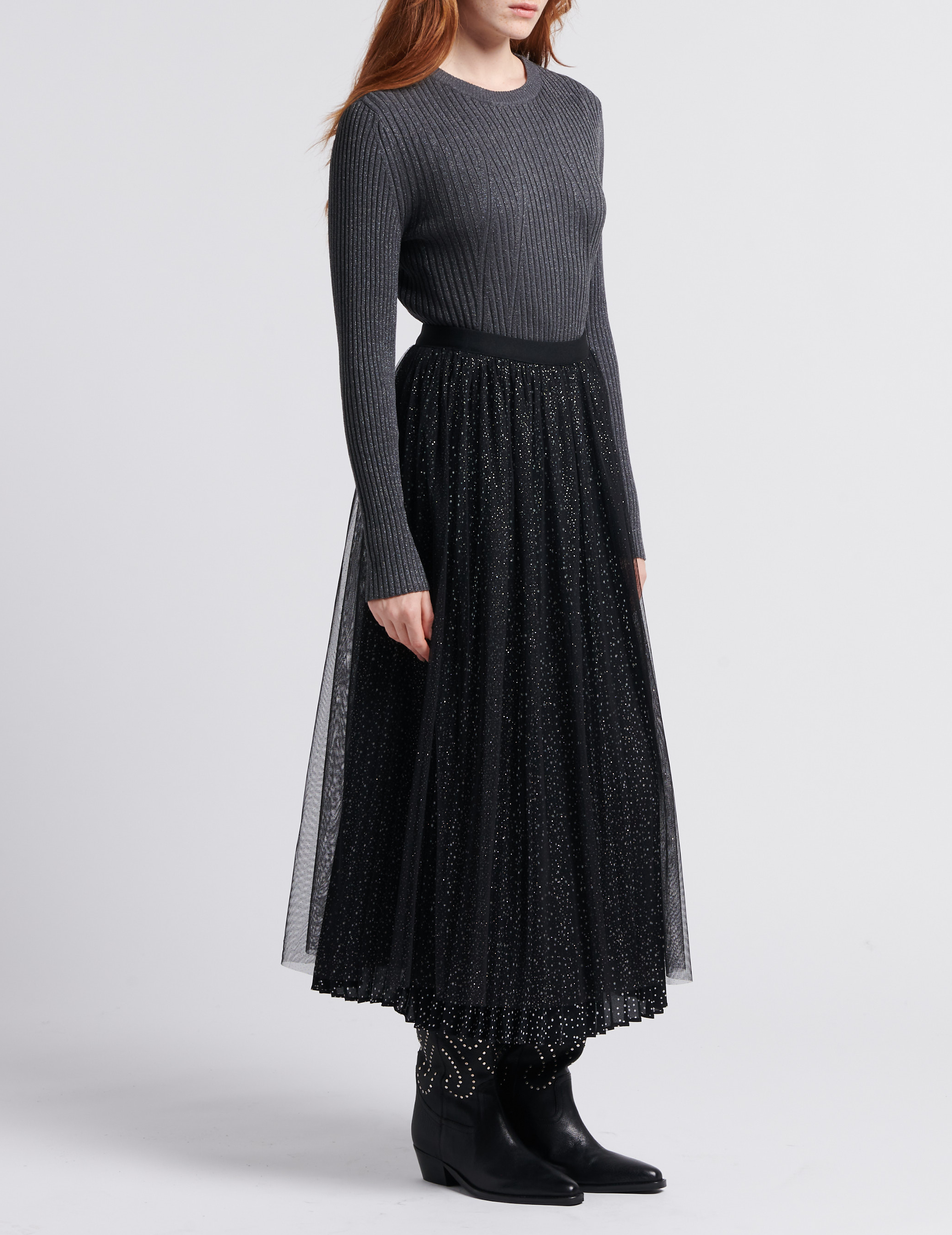 Pull moulant à col rond OBJECT Gris