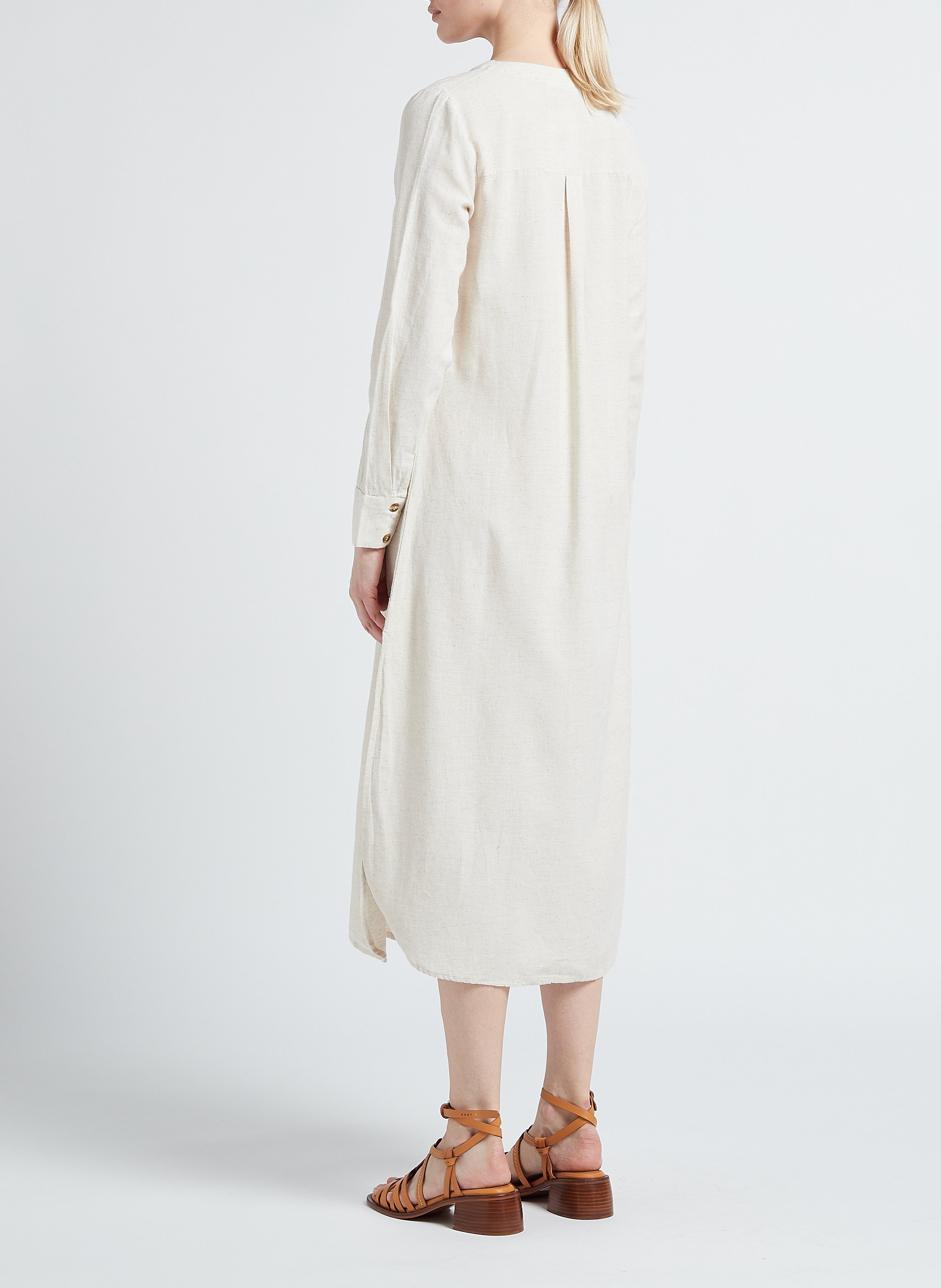 Maxikleid mit V-Ausschnitt VILA Beige