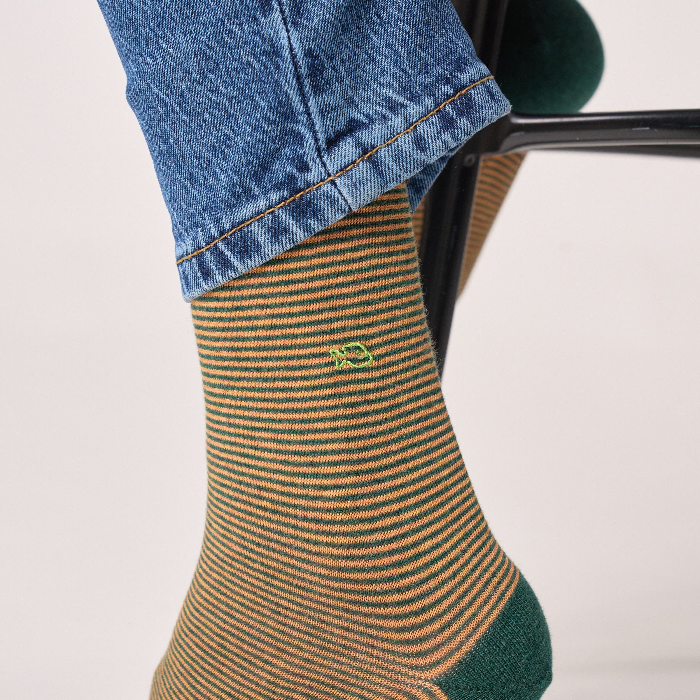 Combed cotton striped socks BILLYBELT Orange