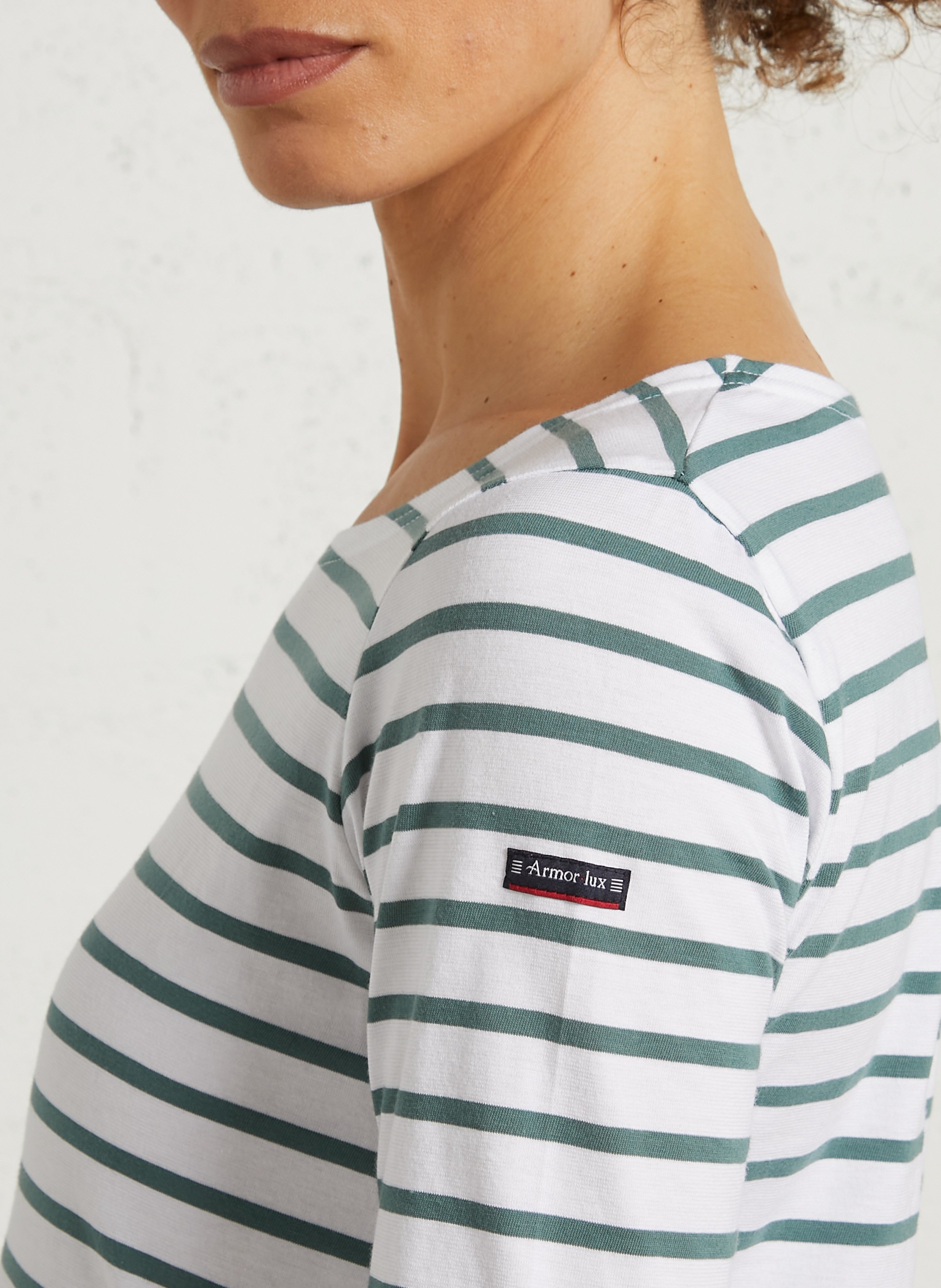 Tee-shirt droit col rond en coton ARMOR LUX Blanc