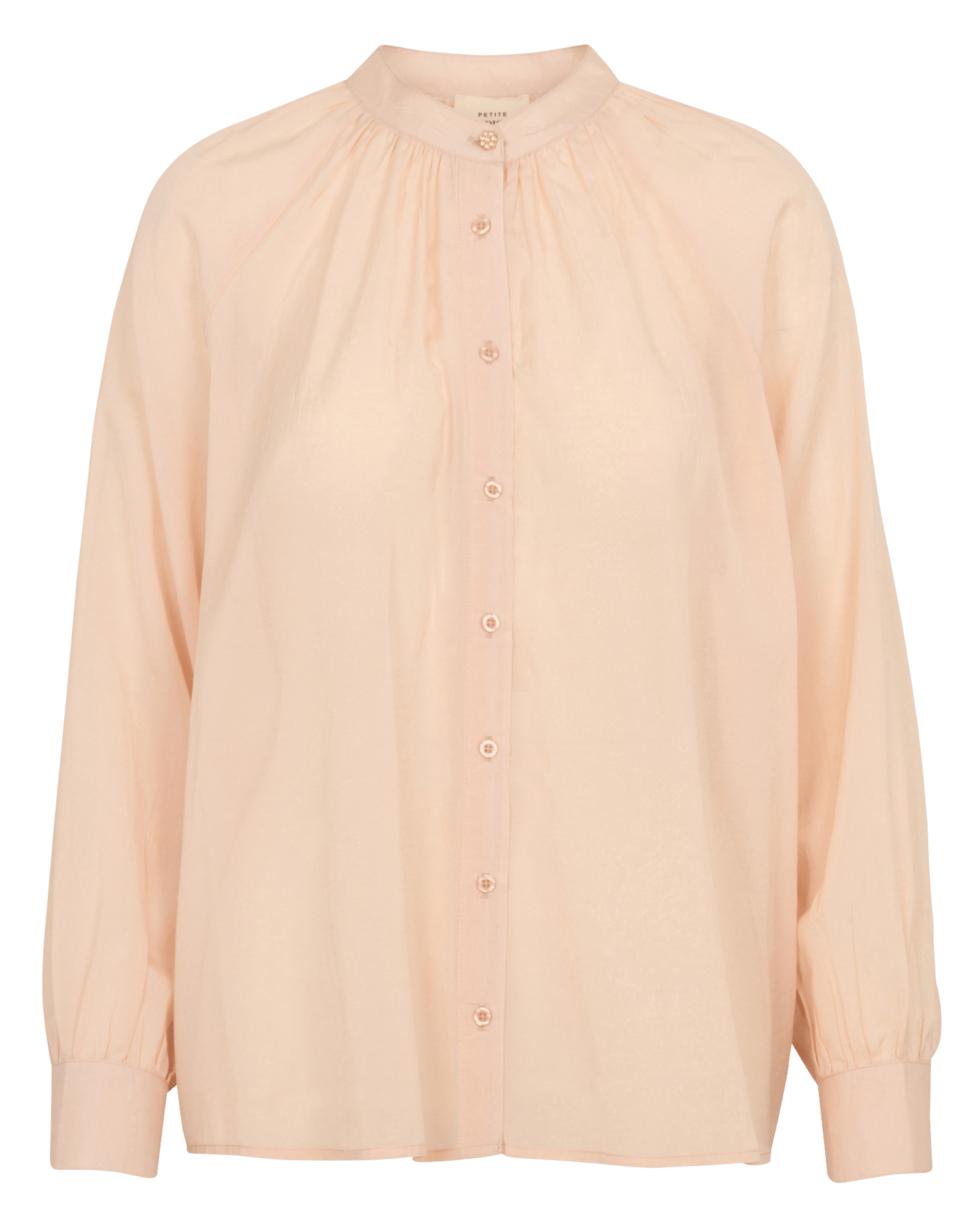 Ruimvallende blouse met Maokraag PETITE MENDIGOTE Roze