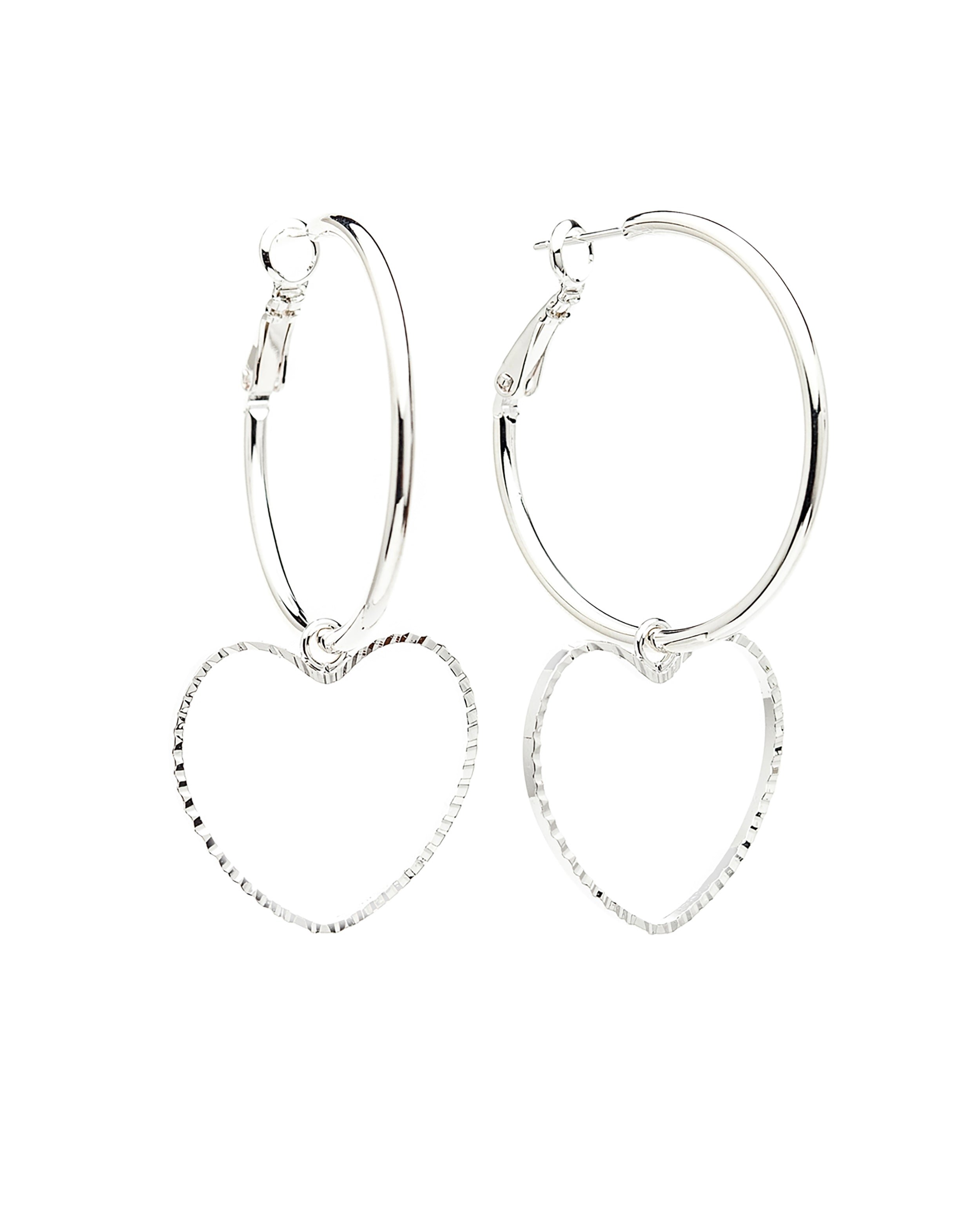 Small heart-shaped gold-plated hoop earrings MONSIEUR SIMONE Silver