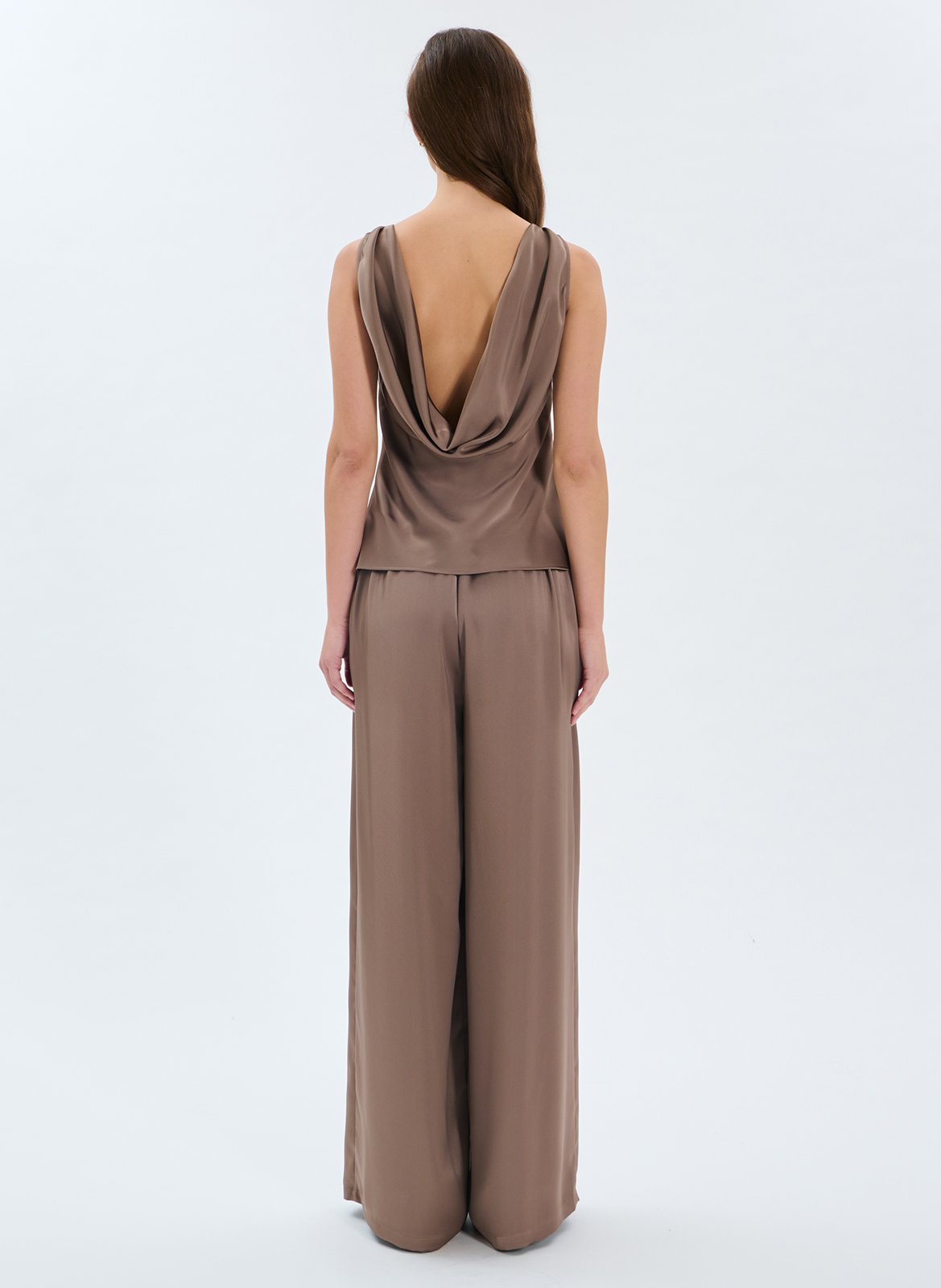 Top sans manches à dos nu drapé ZAPA Gris