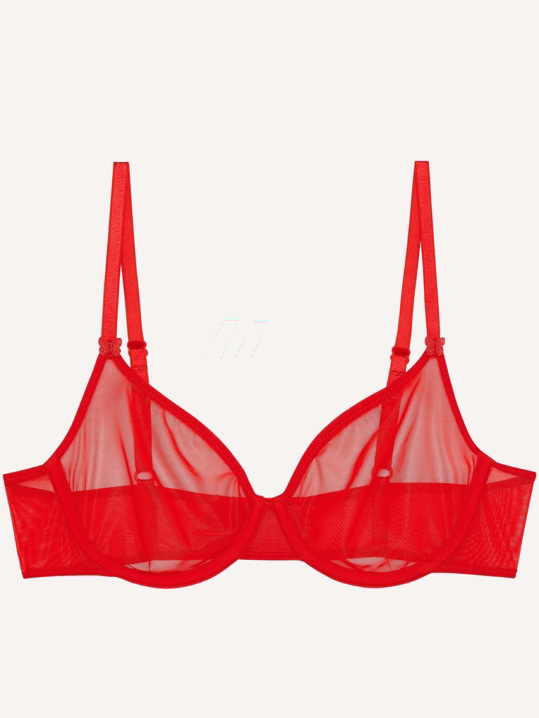 Underwired padded demi-cup bra PASSIONATA Red