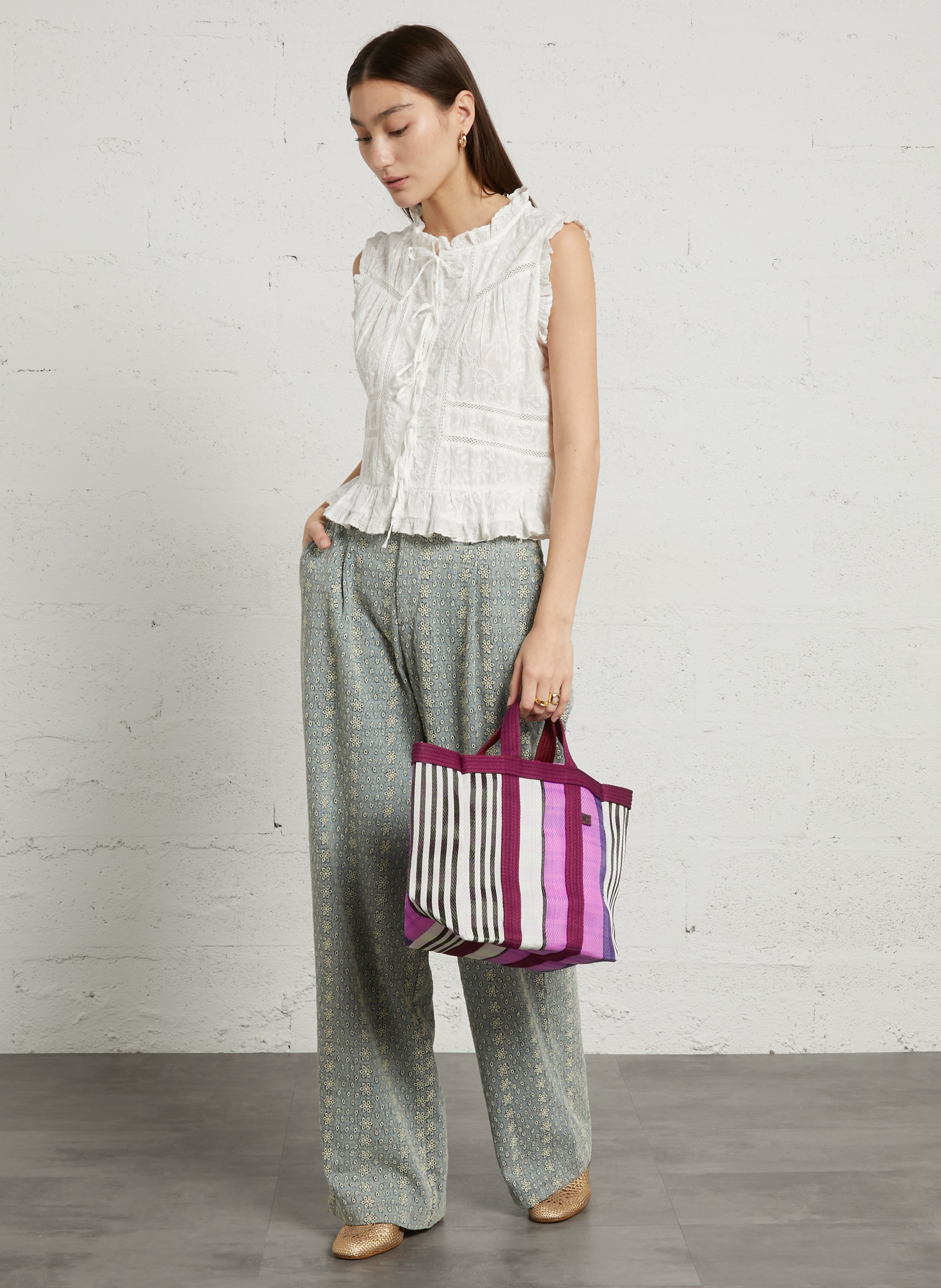 Block color shopping bag BABACHIC BAGS Pink