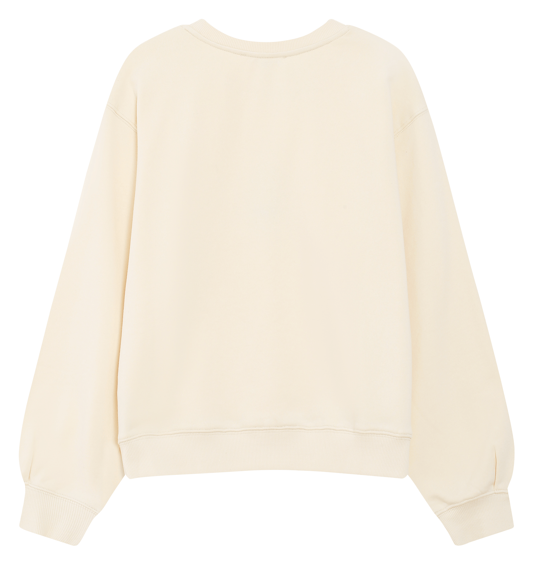 Pull col rond  en coton Jaune