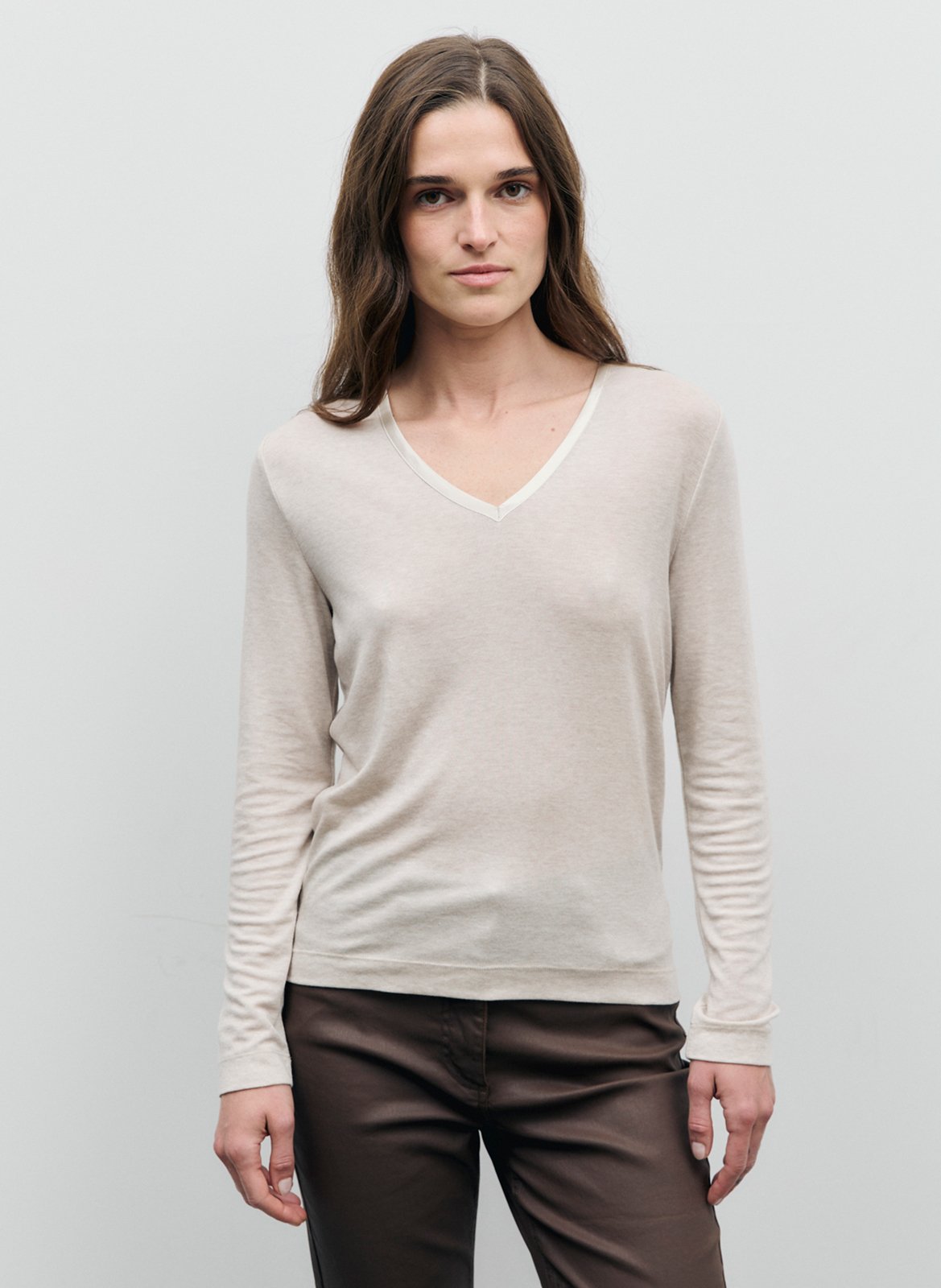 Flame Pattern V-Neck Sweater GERARD DAREL Beige