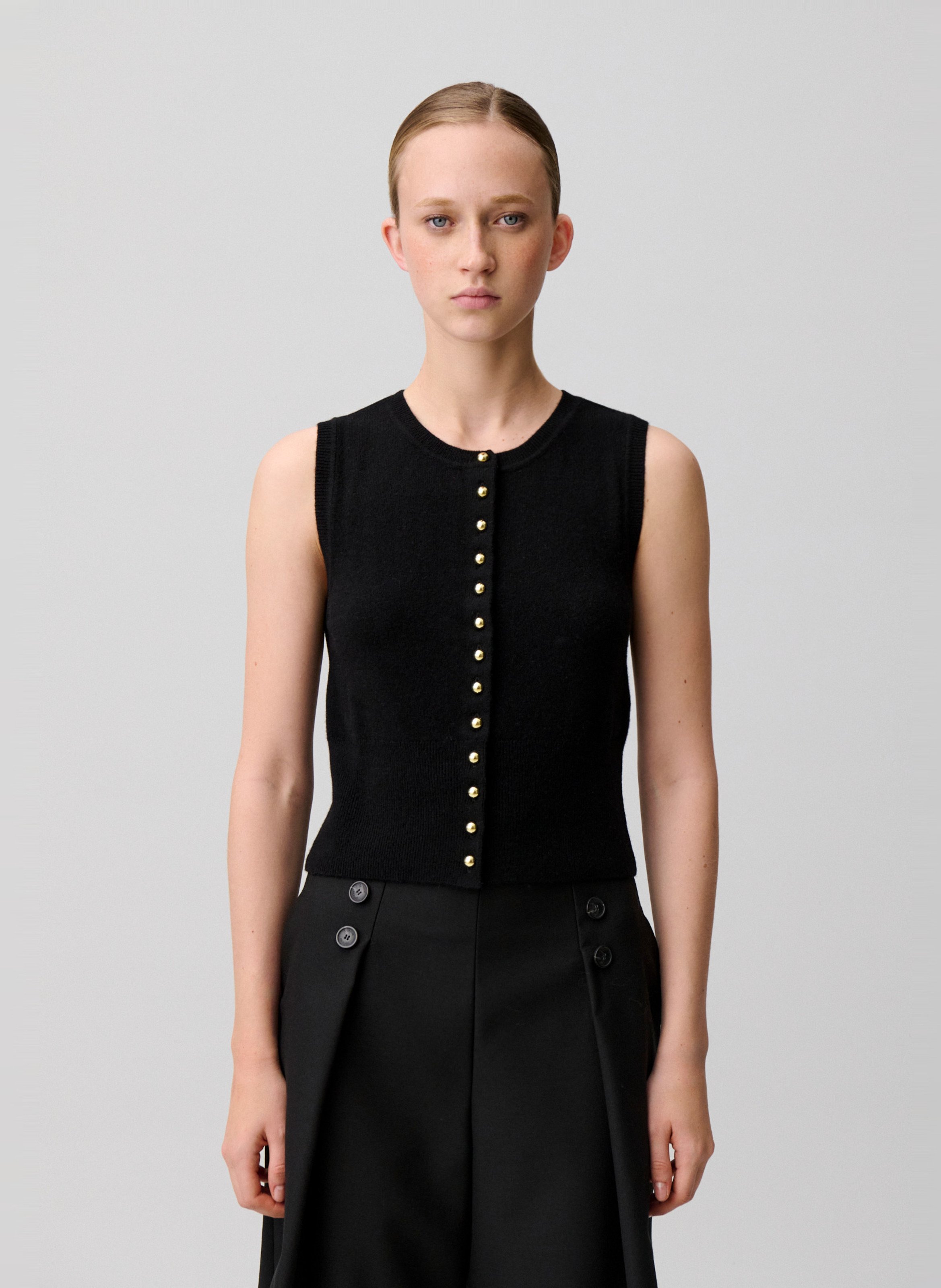 Top ajusté en laine CLAUDIE PIERLOT Noir